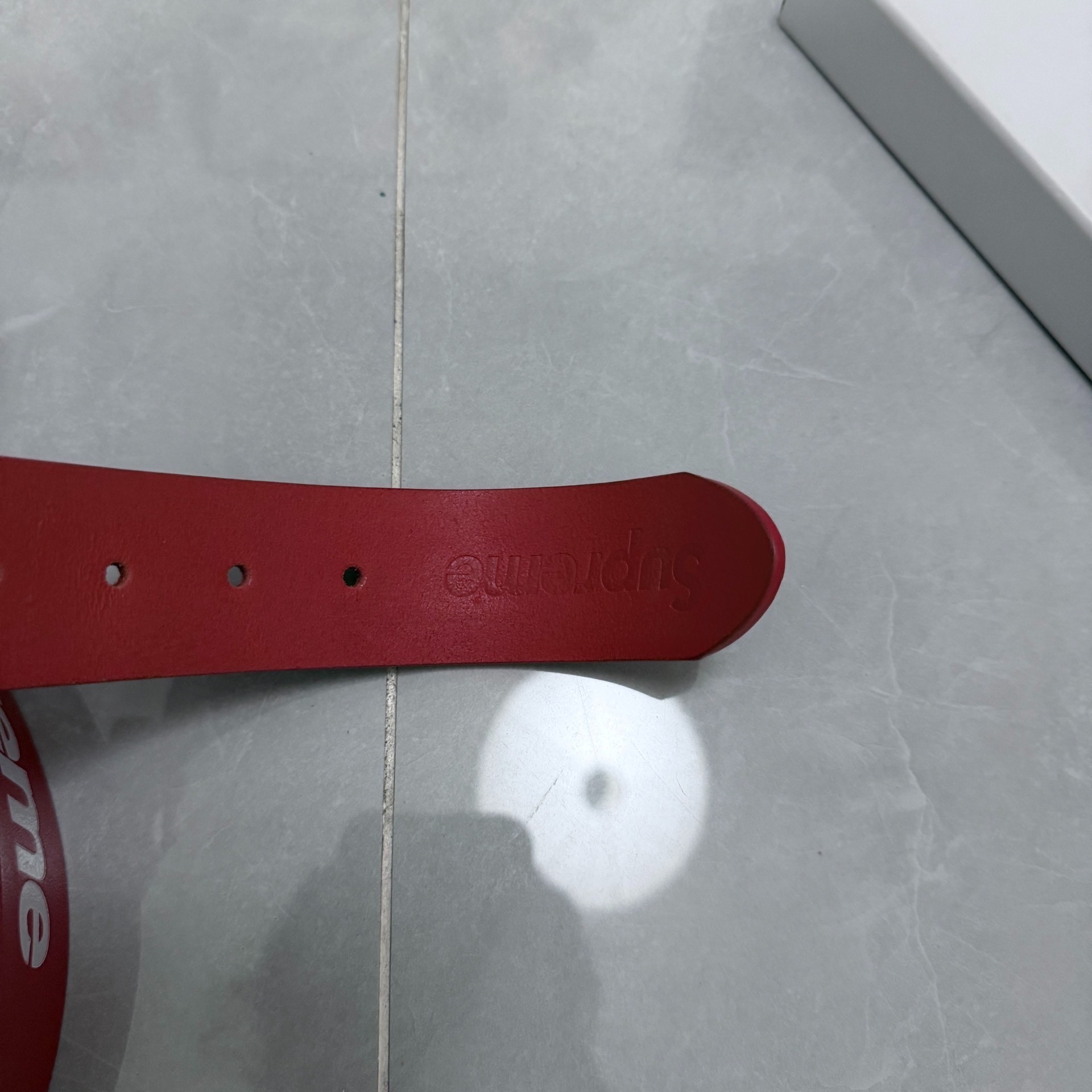 Supreme SS22 Week13 Red Leather Belt — back