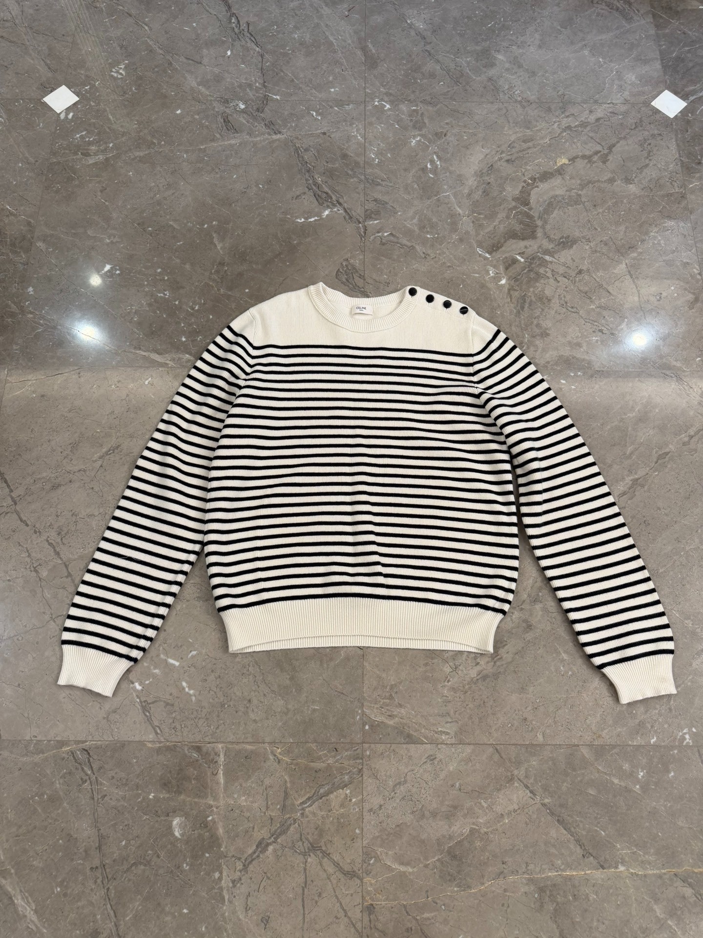 Celine Hedi Slimane Striped Knit Sweater