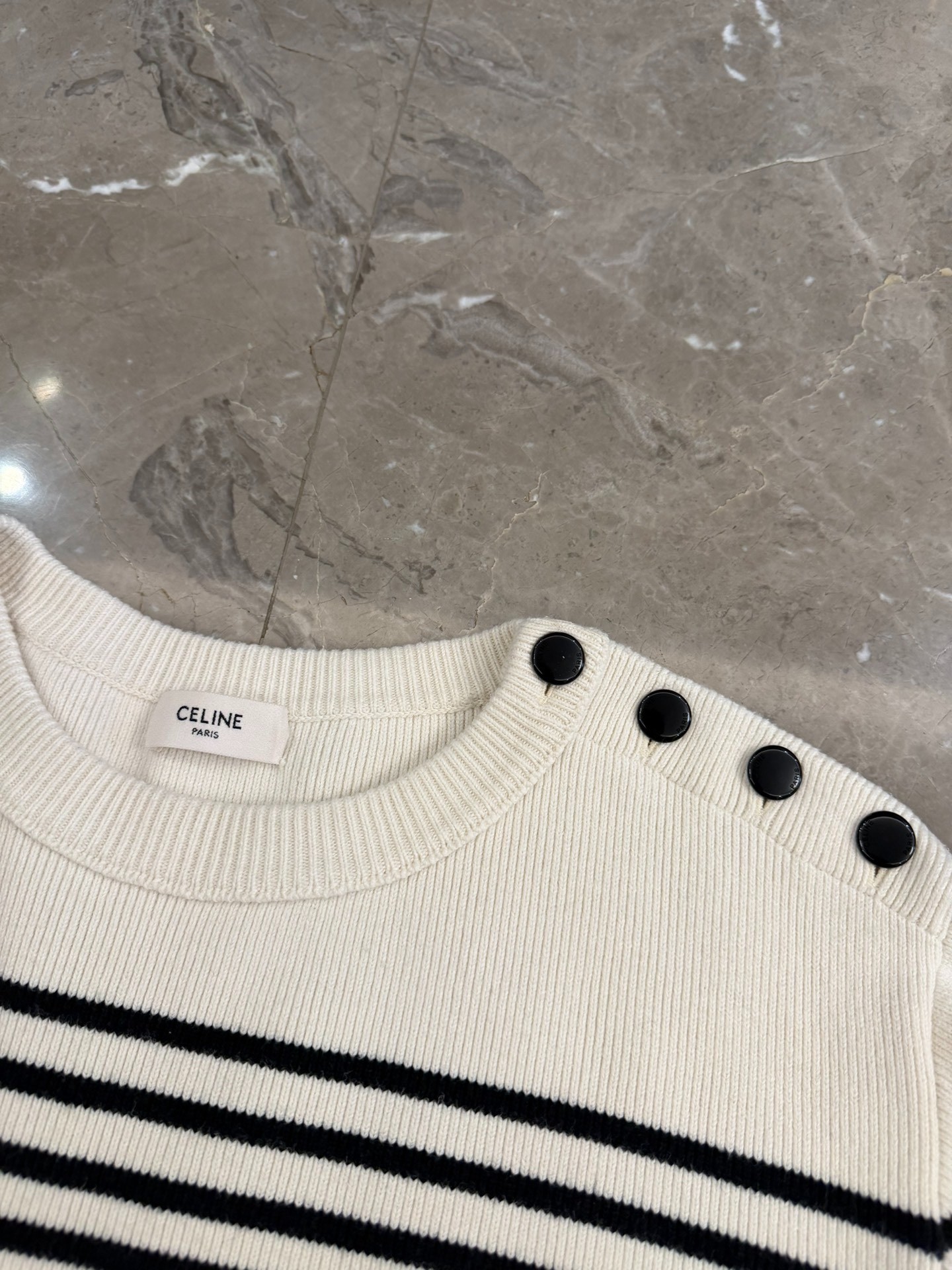 Celine Hedi Slimane Striped Knit Sweater — front
