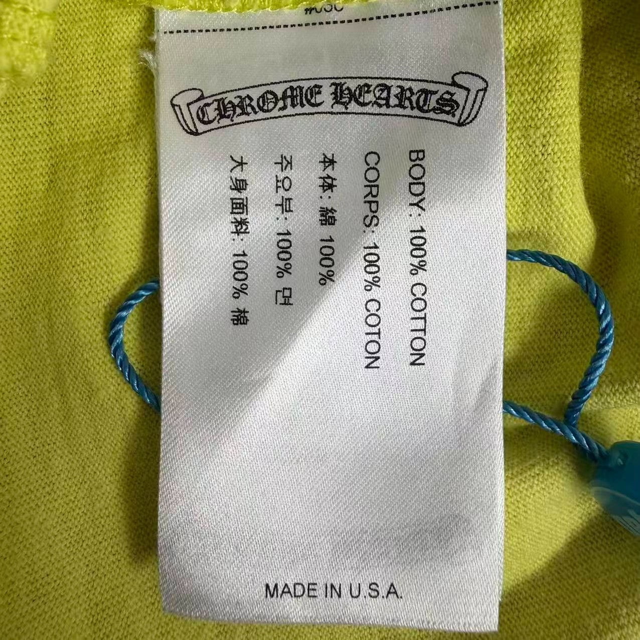 Chrome Hearts x Matty Boy Yellow Long Sleeve Tee — back