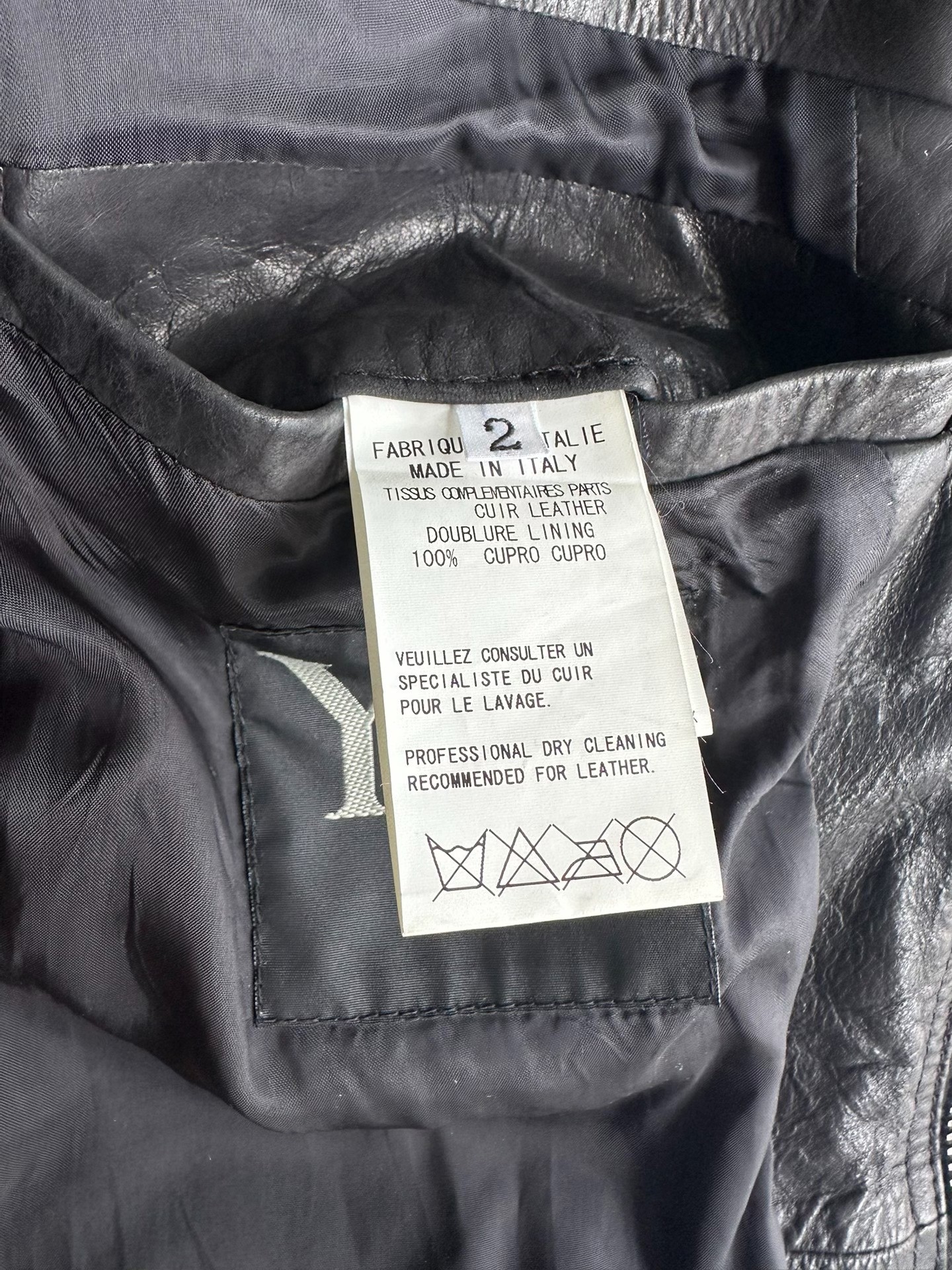 Yohji Yamamoto Y's For Men Black Leather M65 Jacket — back