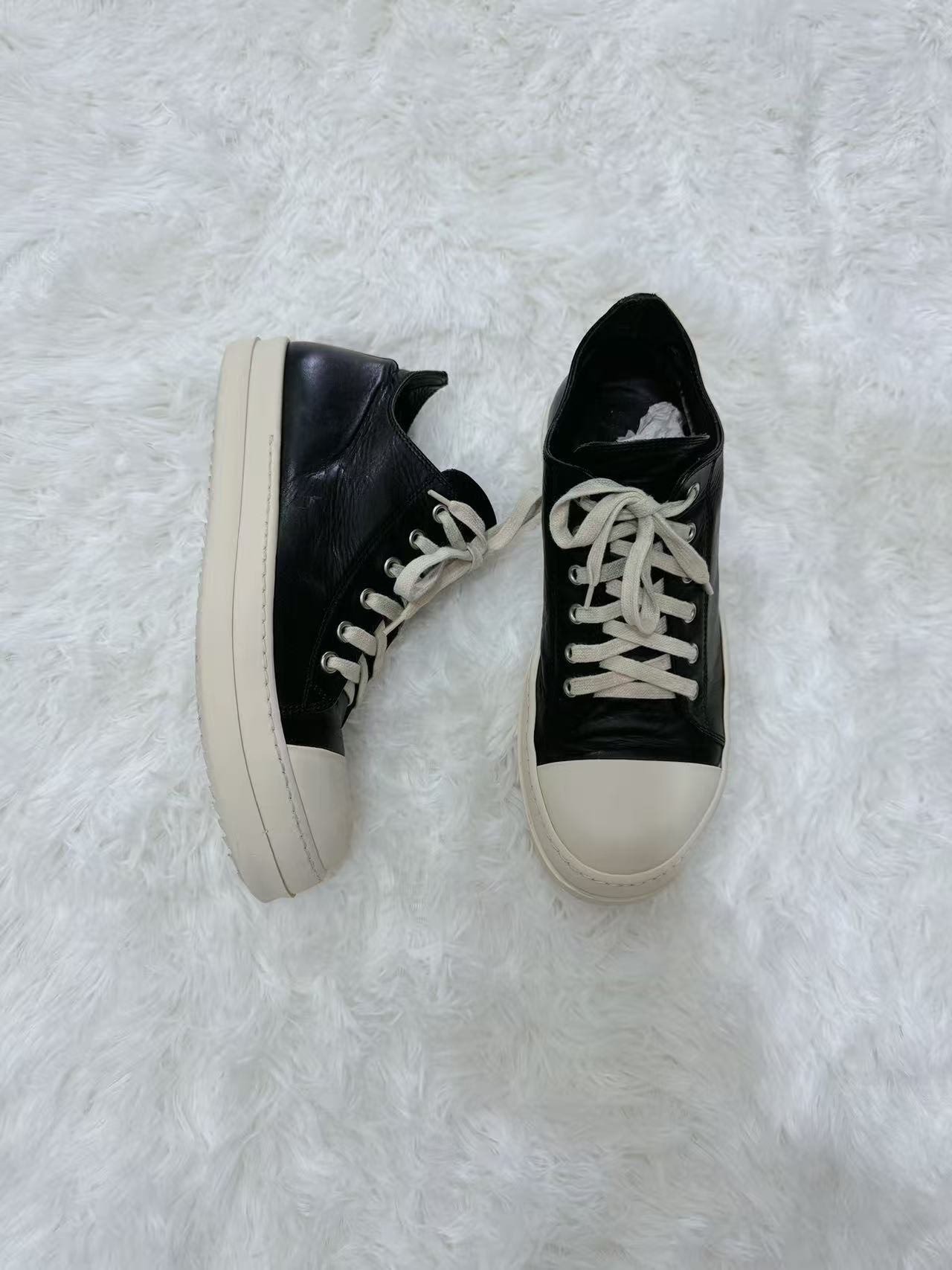 Rick Owens 16SS Leather Low-Top Sneakers