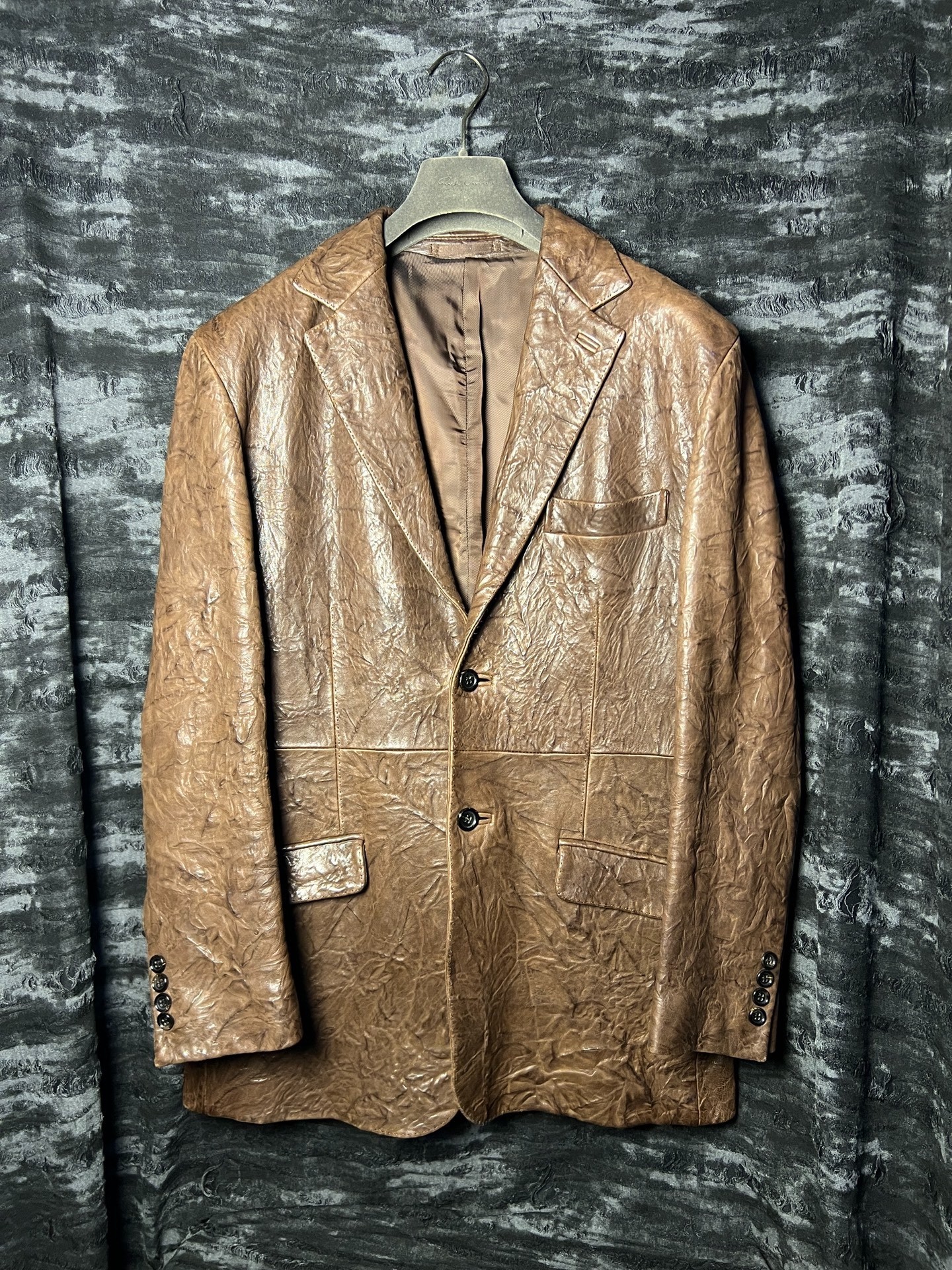 ABAHOUSE 06FW Pleated Leather Jacket — front