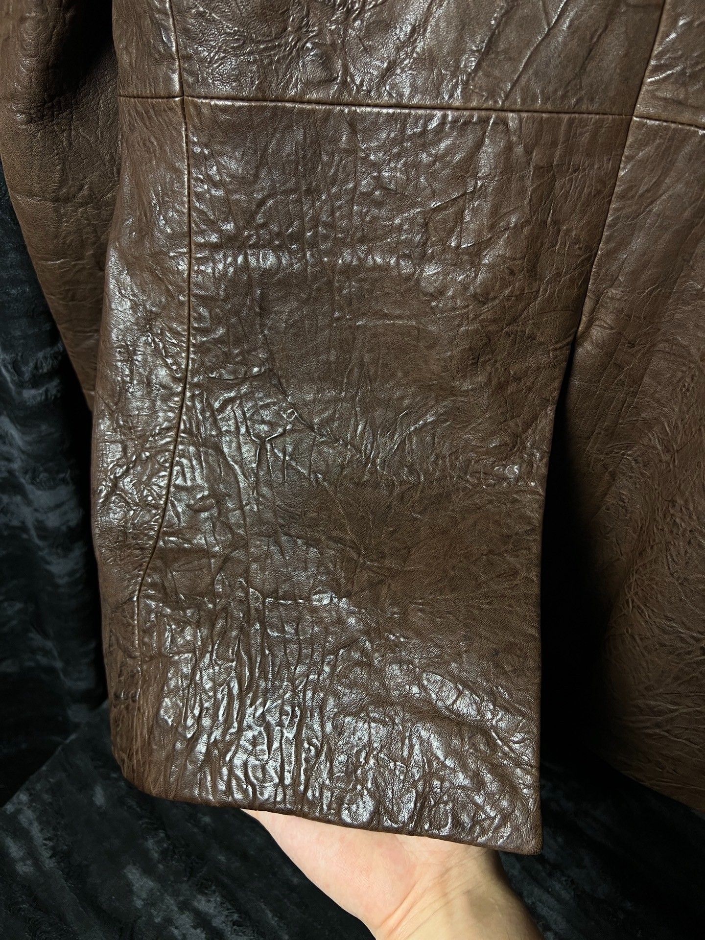 ABAHOUSE 06FW Pleated Leather Jacket — label
