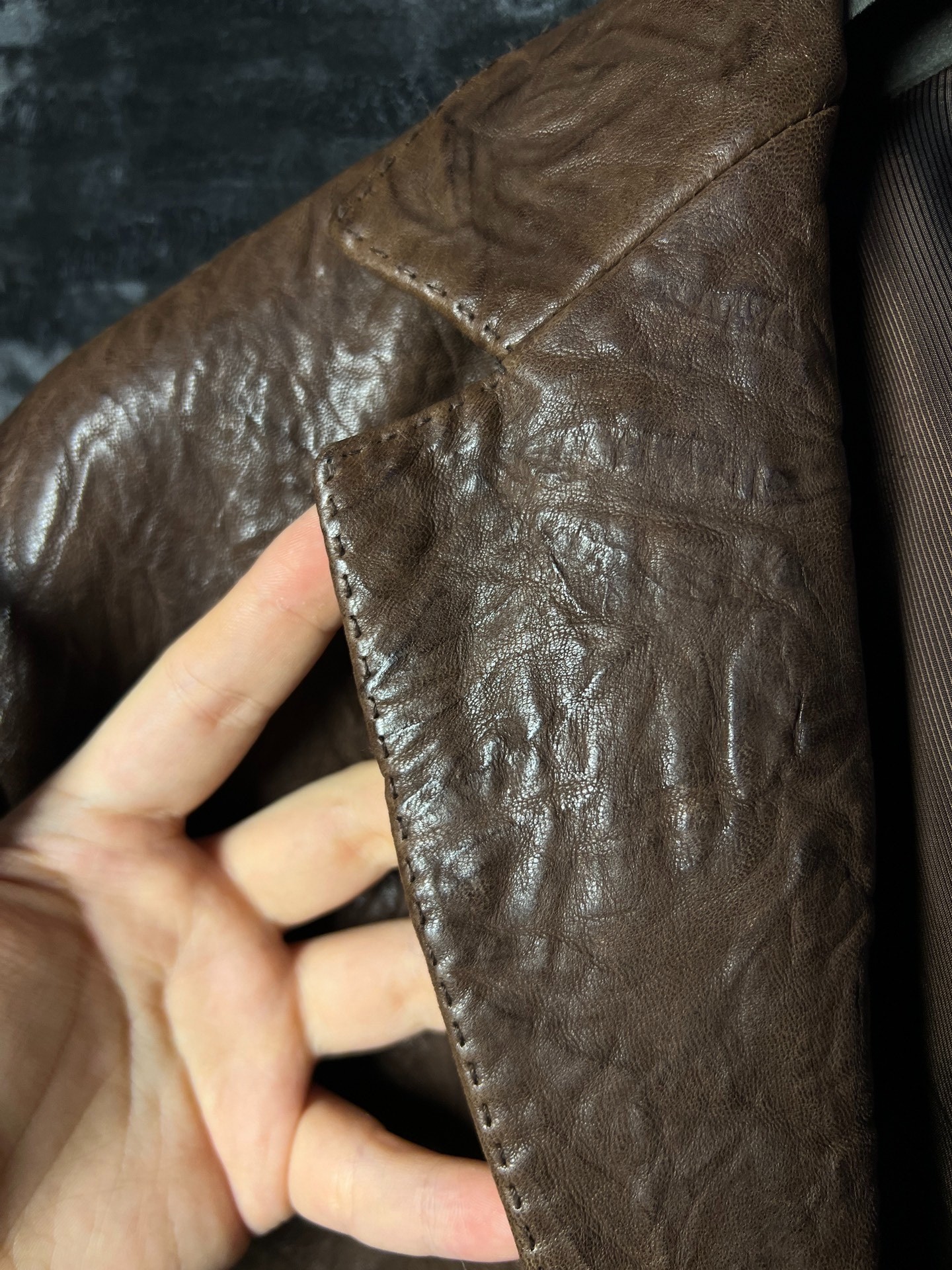 ABAHOUSE 06FW Pleated Leather Jacket