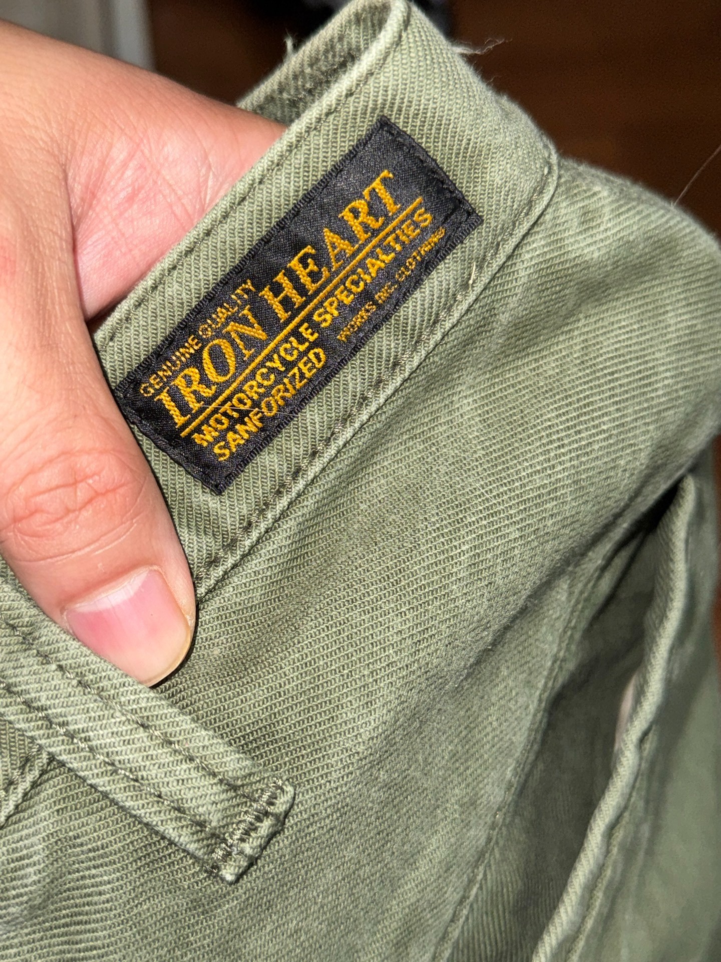 Iron Heart Olive Cargo Pants — back