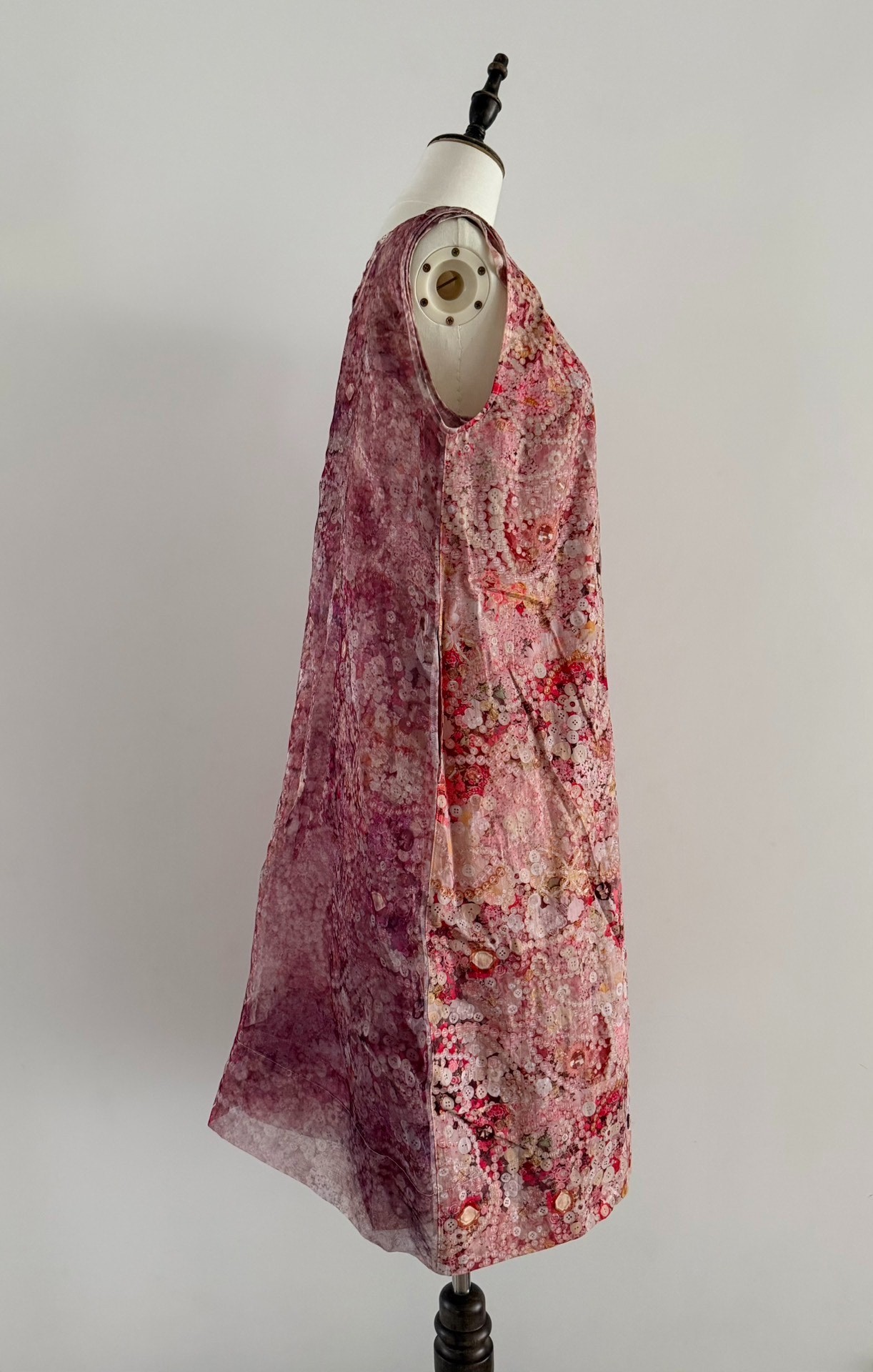 Tricot CDG Pink Floral Sleeveless Midi Dress — detail