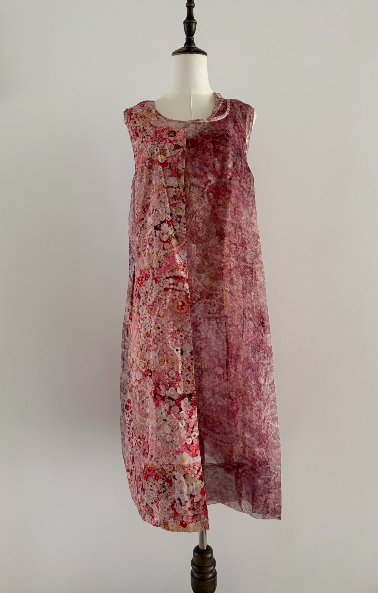 Tricot CDG Pink Floral Sleeveless Midi Dress