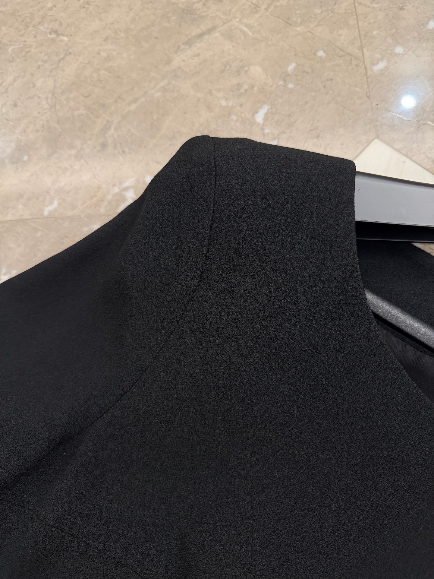 Saint Laurent Black Fitted Flared Dress — back
