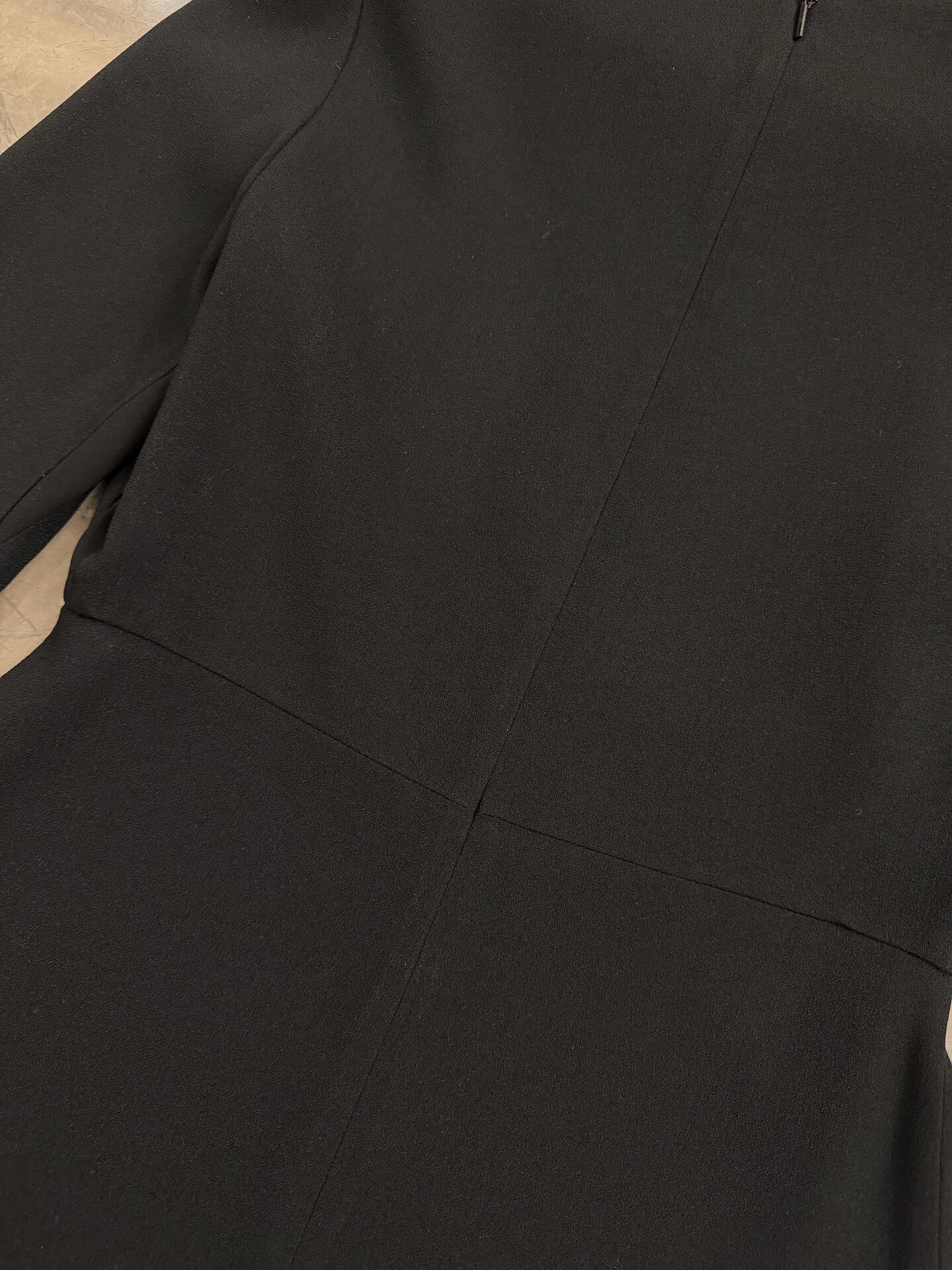Saint Laurent Black Fitted Flared Dress — label