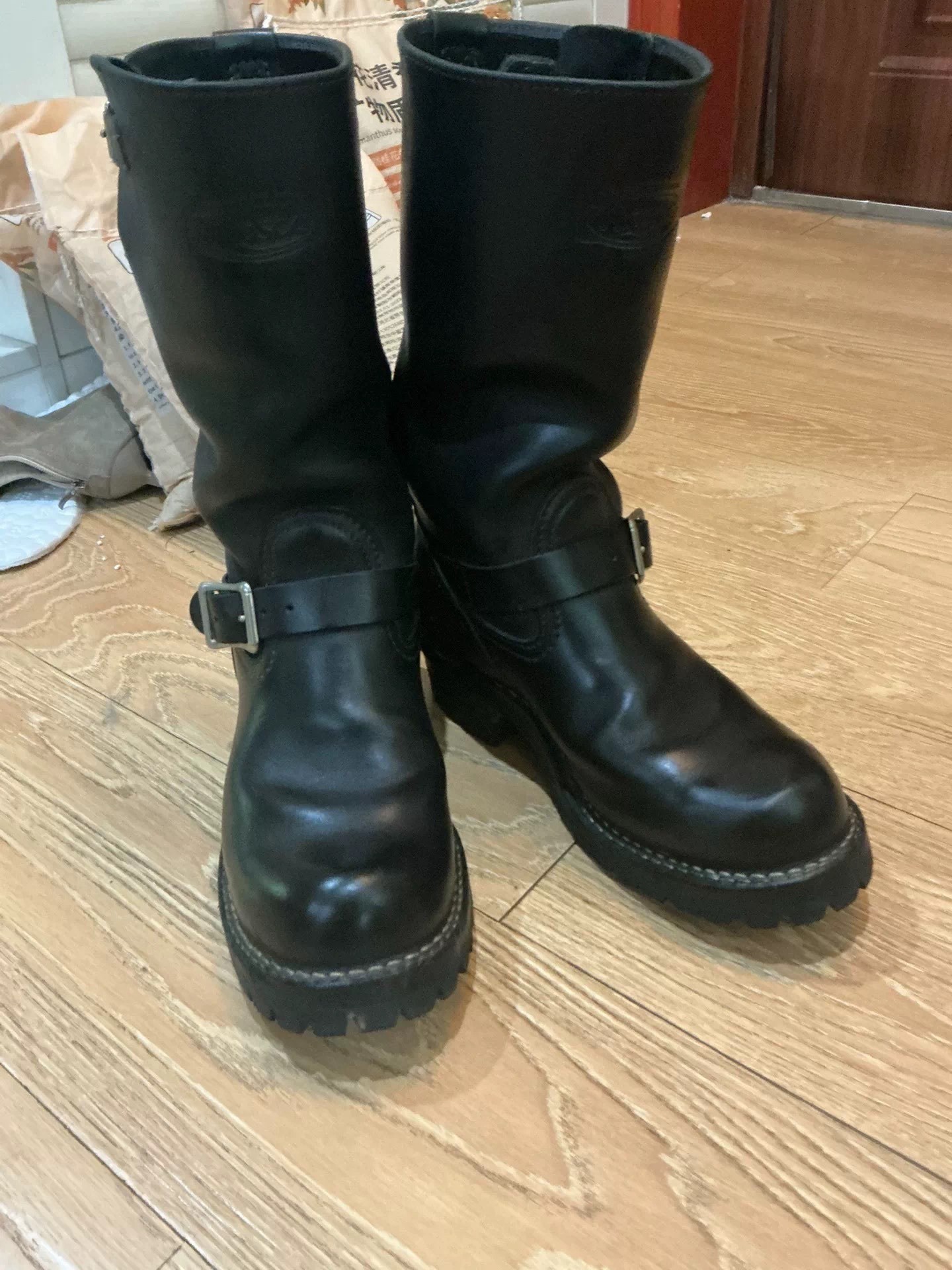Wesco Black Engineer Boots