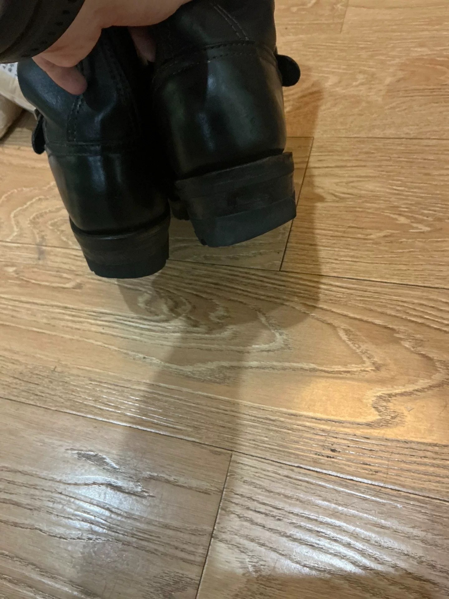 Wesco Black Engineer Boots — label
