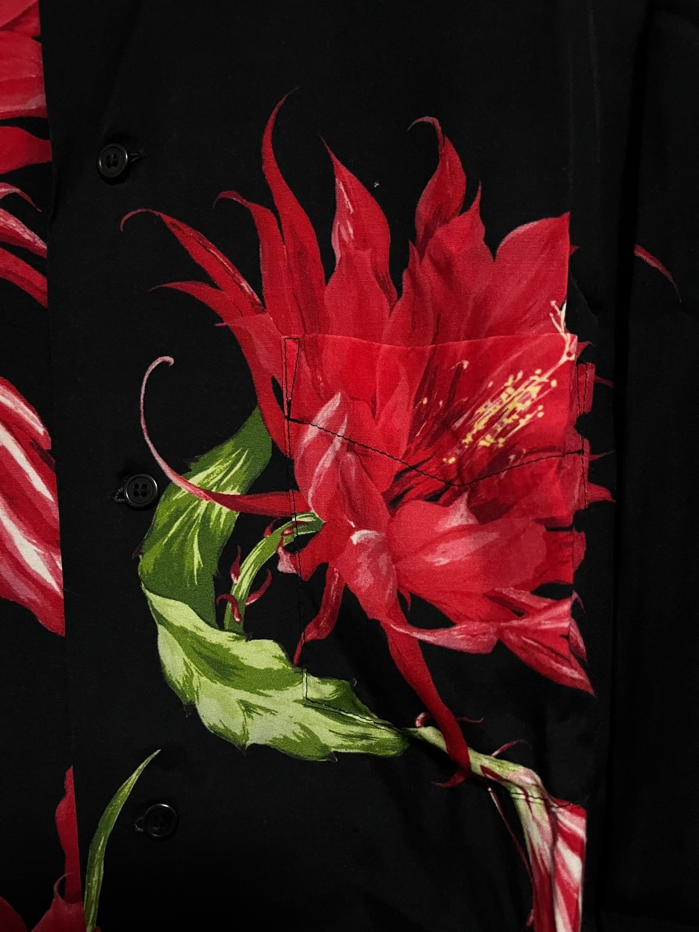 Yohji Yamamoto Y's Red Epiphyllum Shirt — front