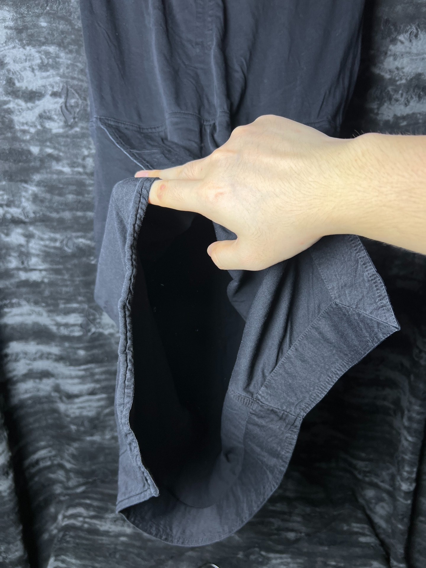 Rick Owens 18SS Black Slit Long Skirt — label