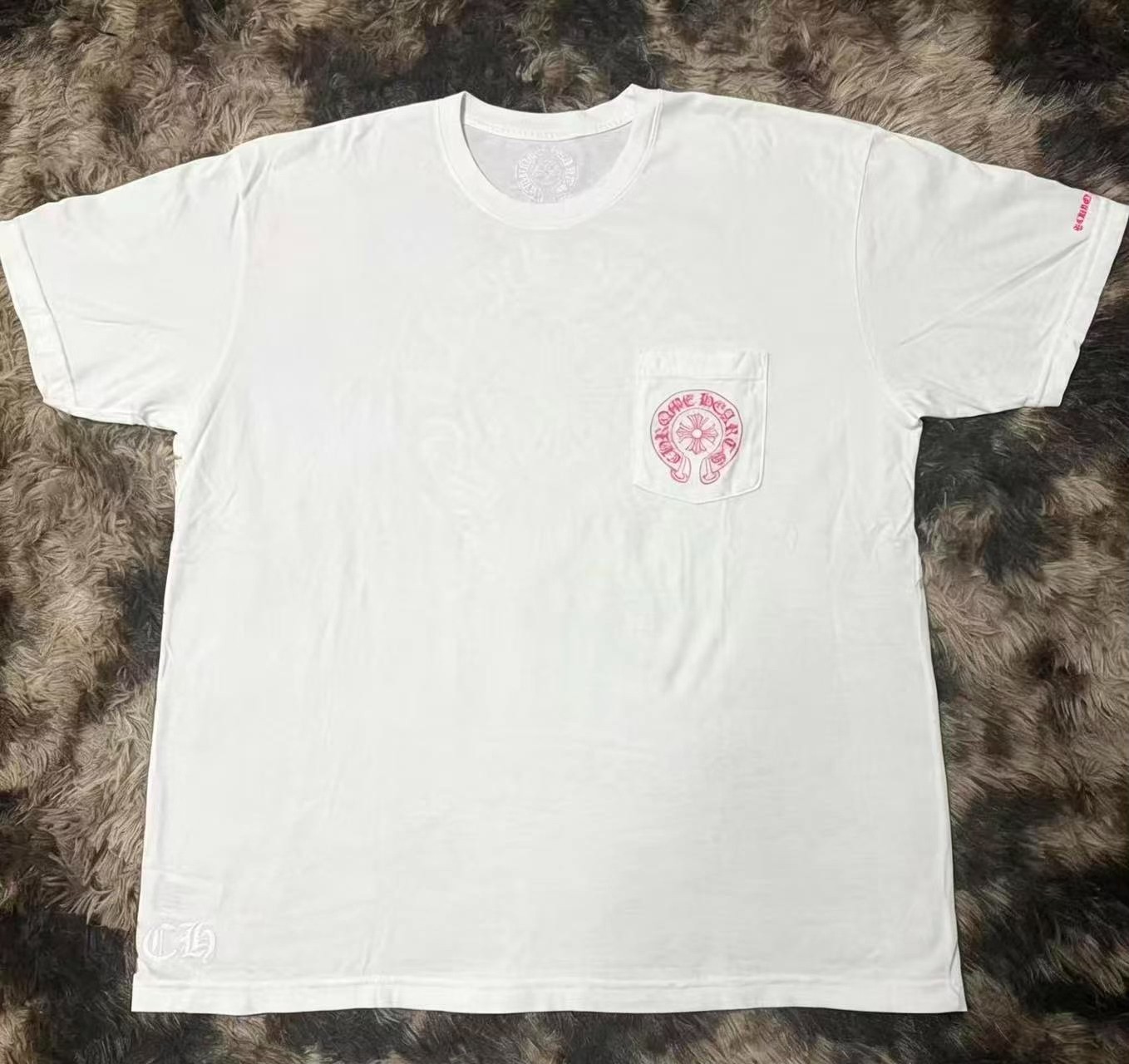 Chrome Hearts Pink White Pocket T-Shirt
