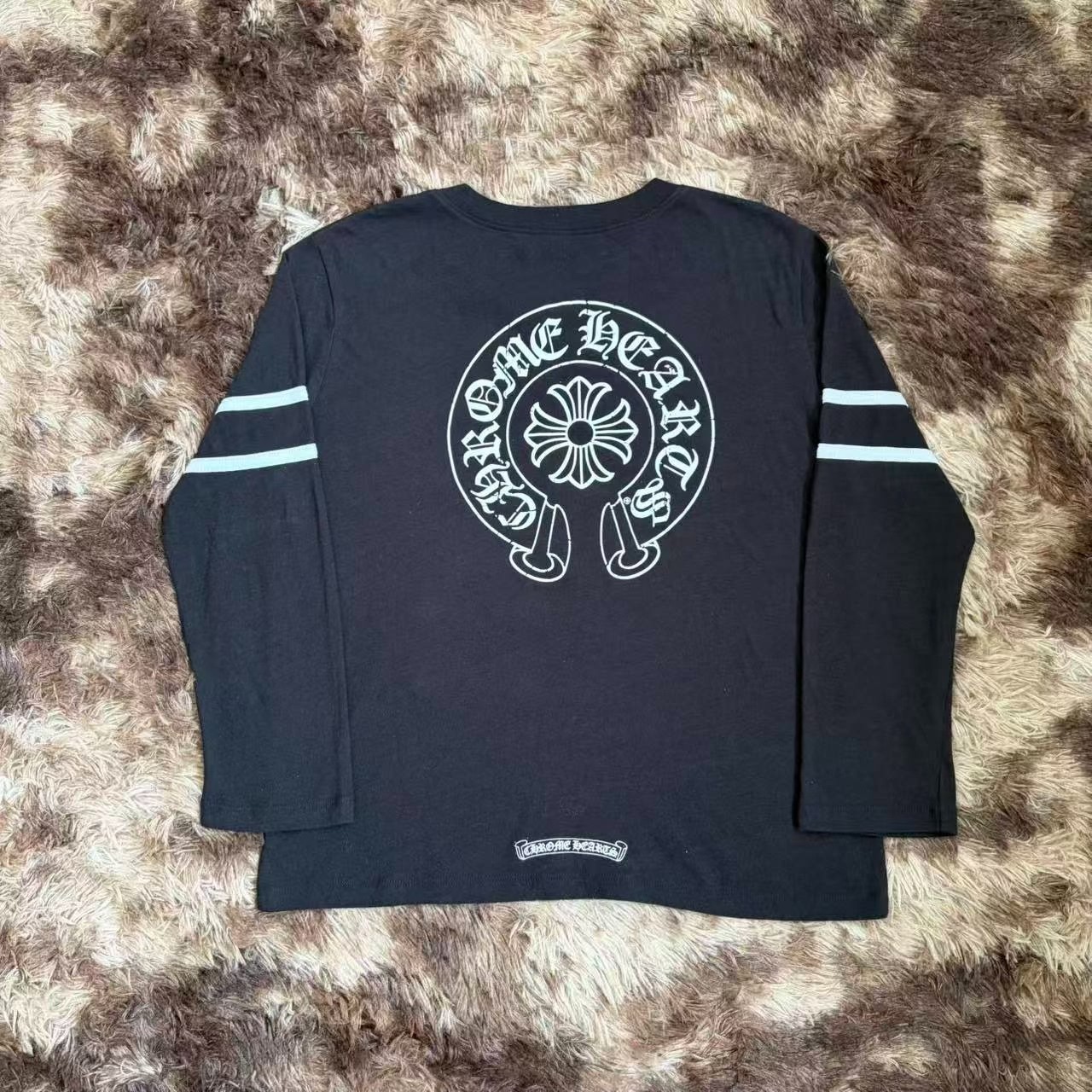 Chrome Hearts Black Distressed Long-sleeve Tee — front