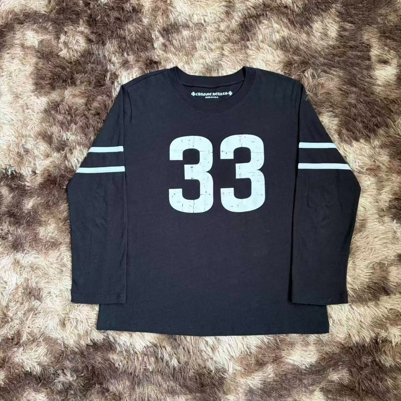 Chrome Hearts Black Distressed Long-sleeve Tee