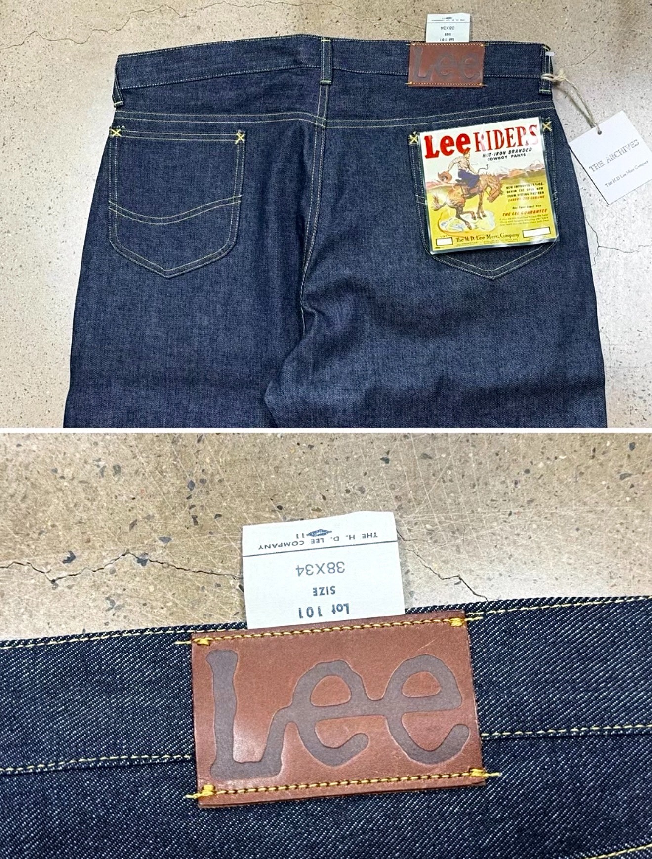 Lee Riders Archives 101 Raw Jeans — detail