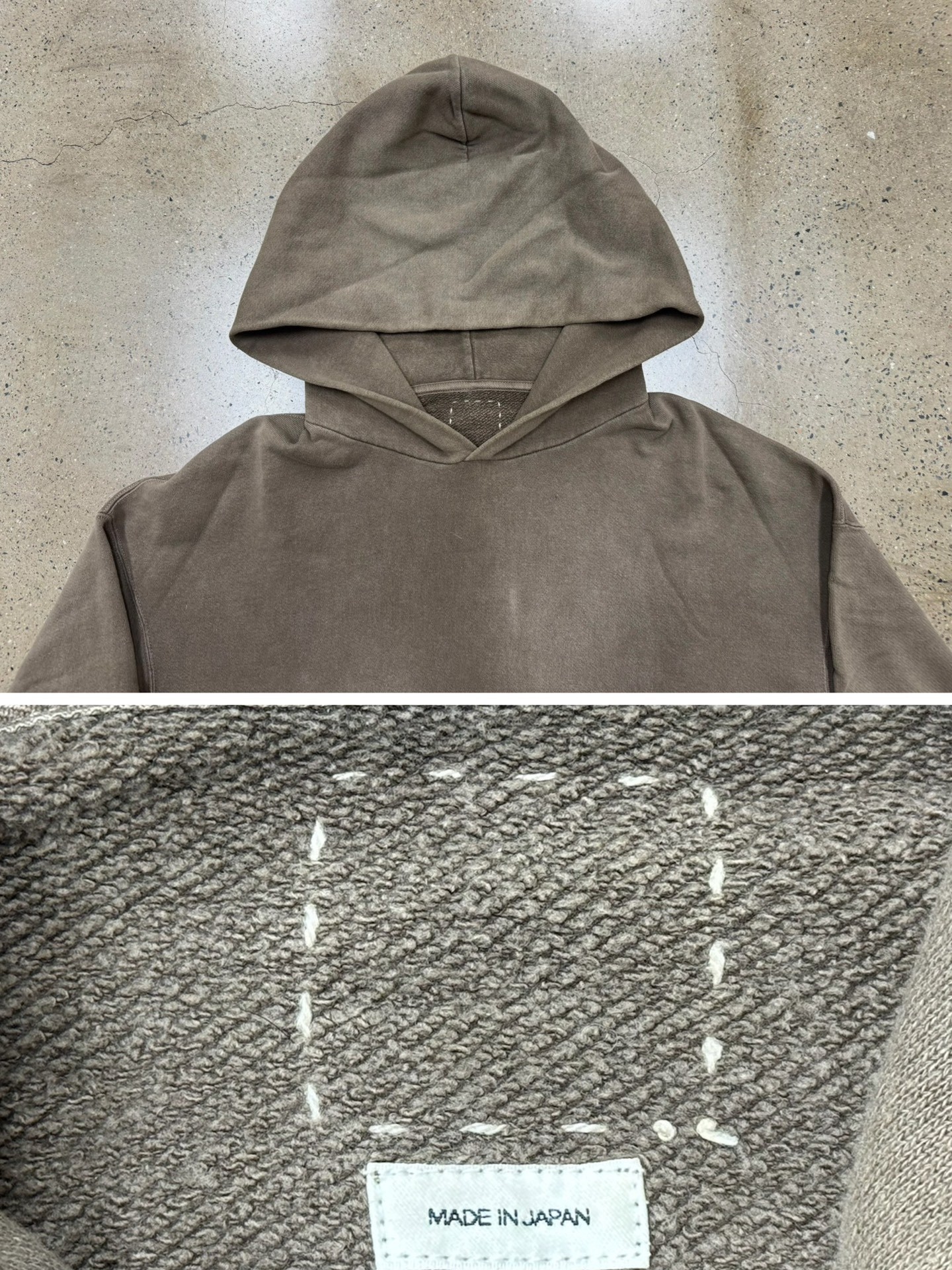 VISVIM 22ss Jumbo Mud-Dyed Hoodie — detail
