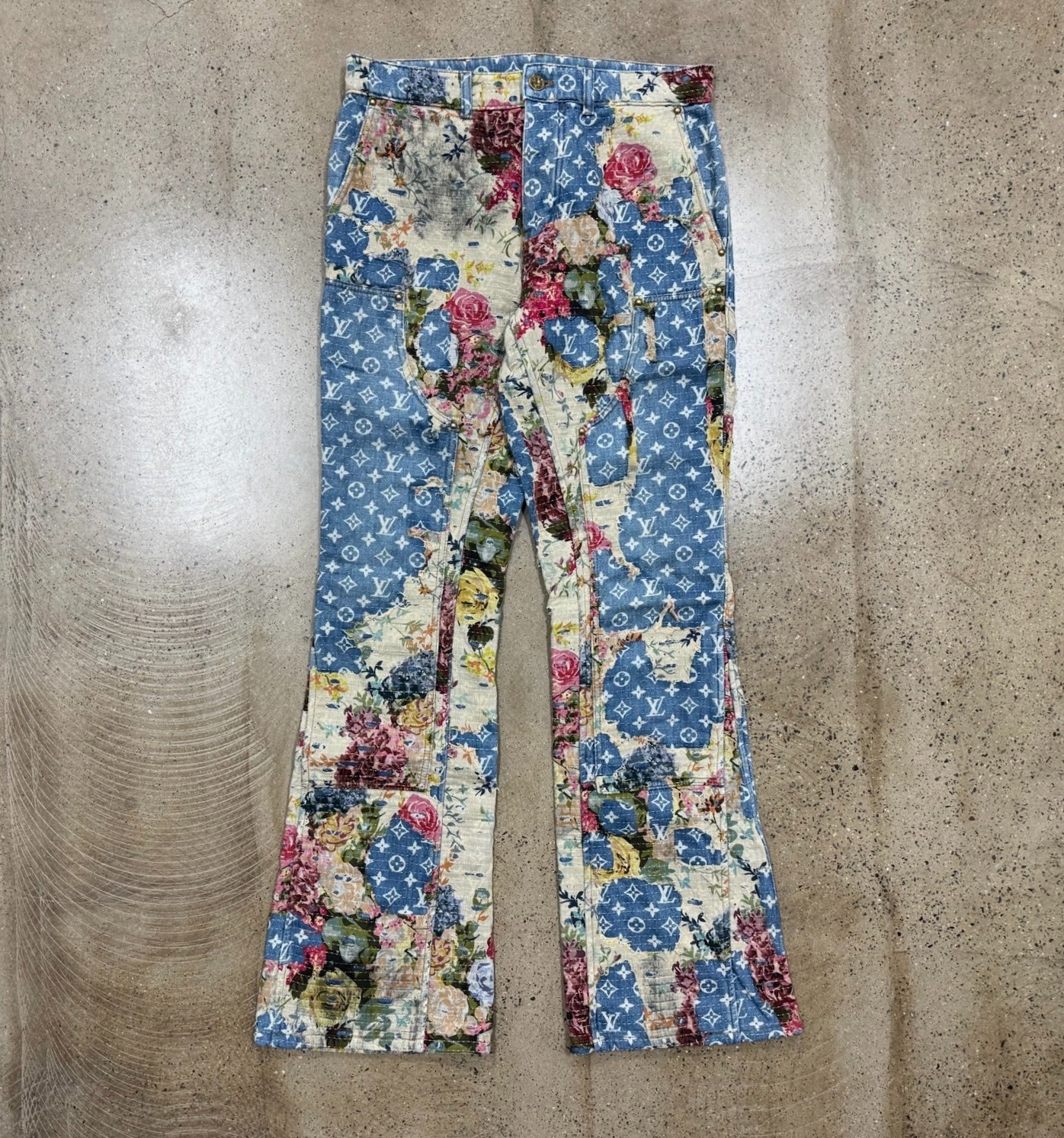 Louis Vuitton Floral Boro Denim Jeans