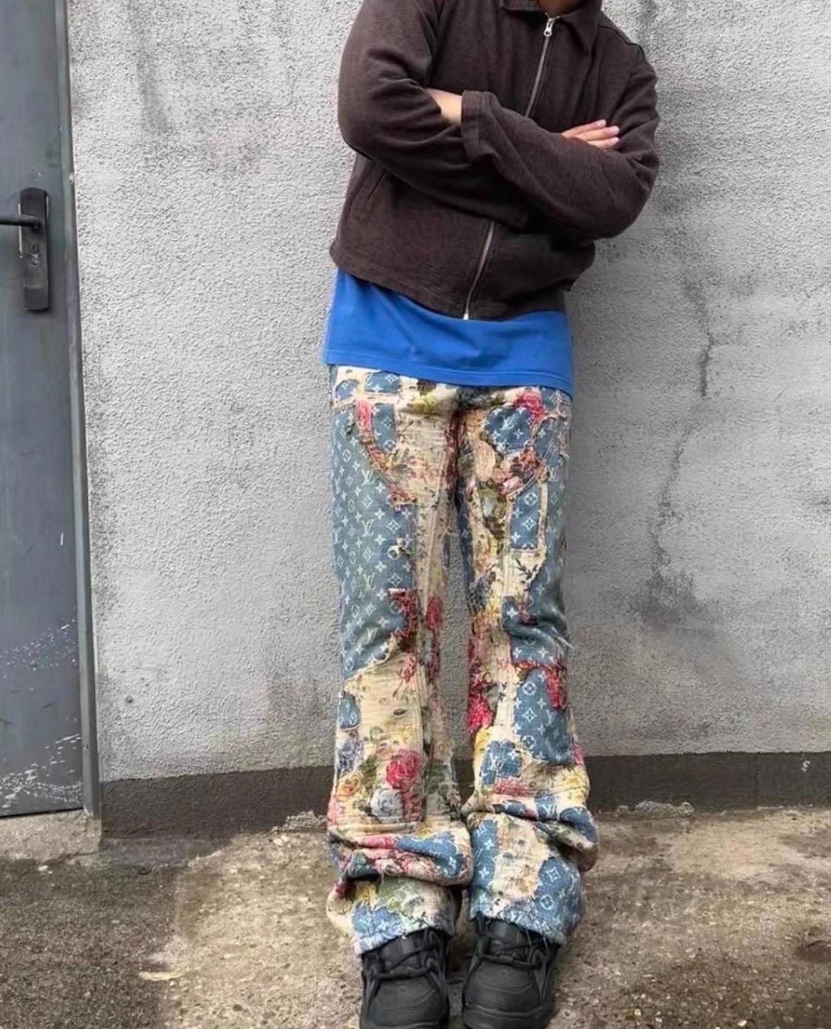 Louis Vuitton Floral Boro Denim Jeans — back