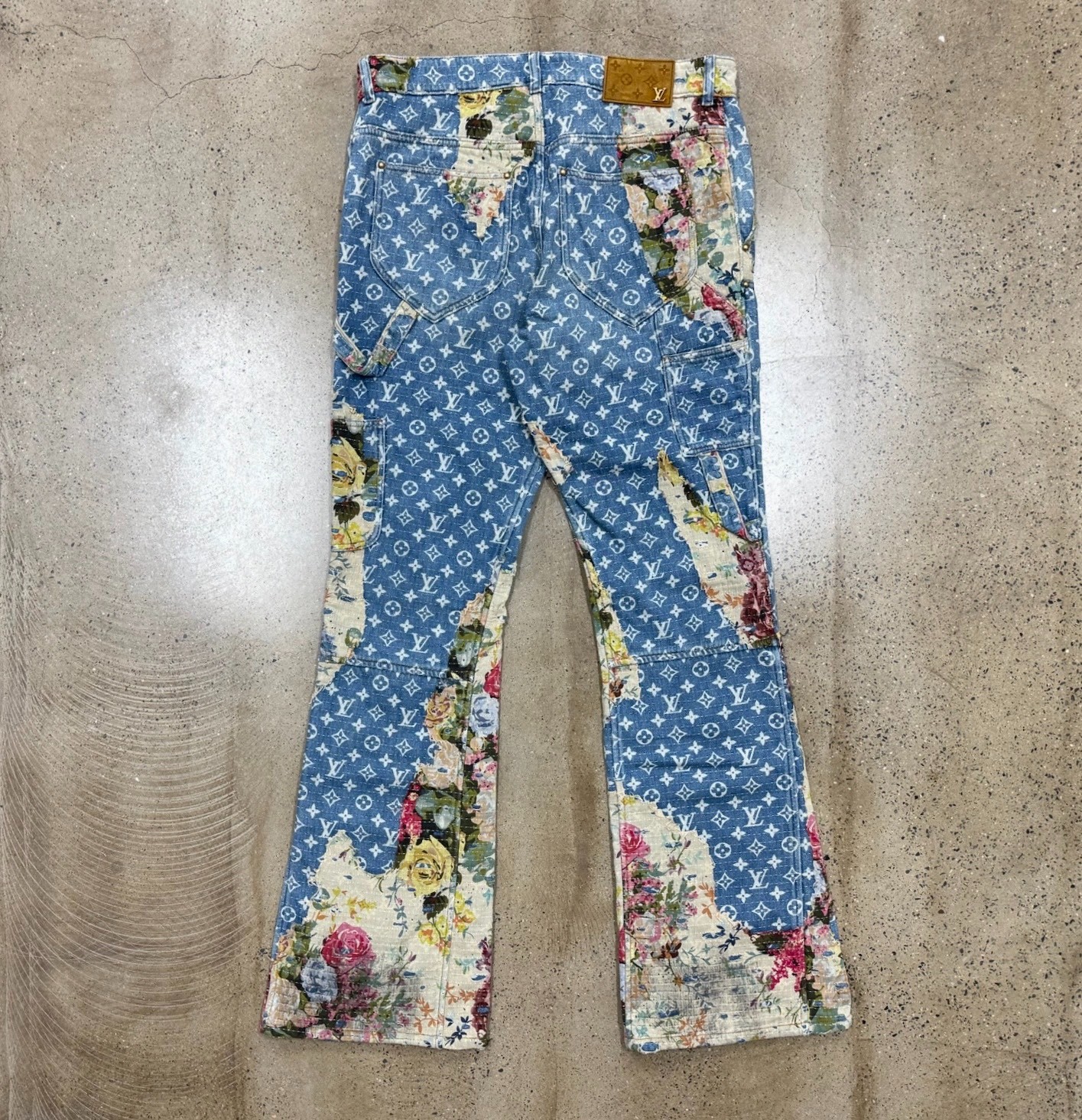 Louis Vuitton Floral Boro Denim Jeans — front