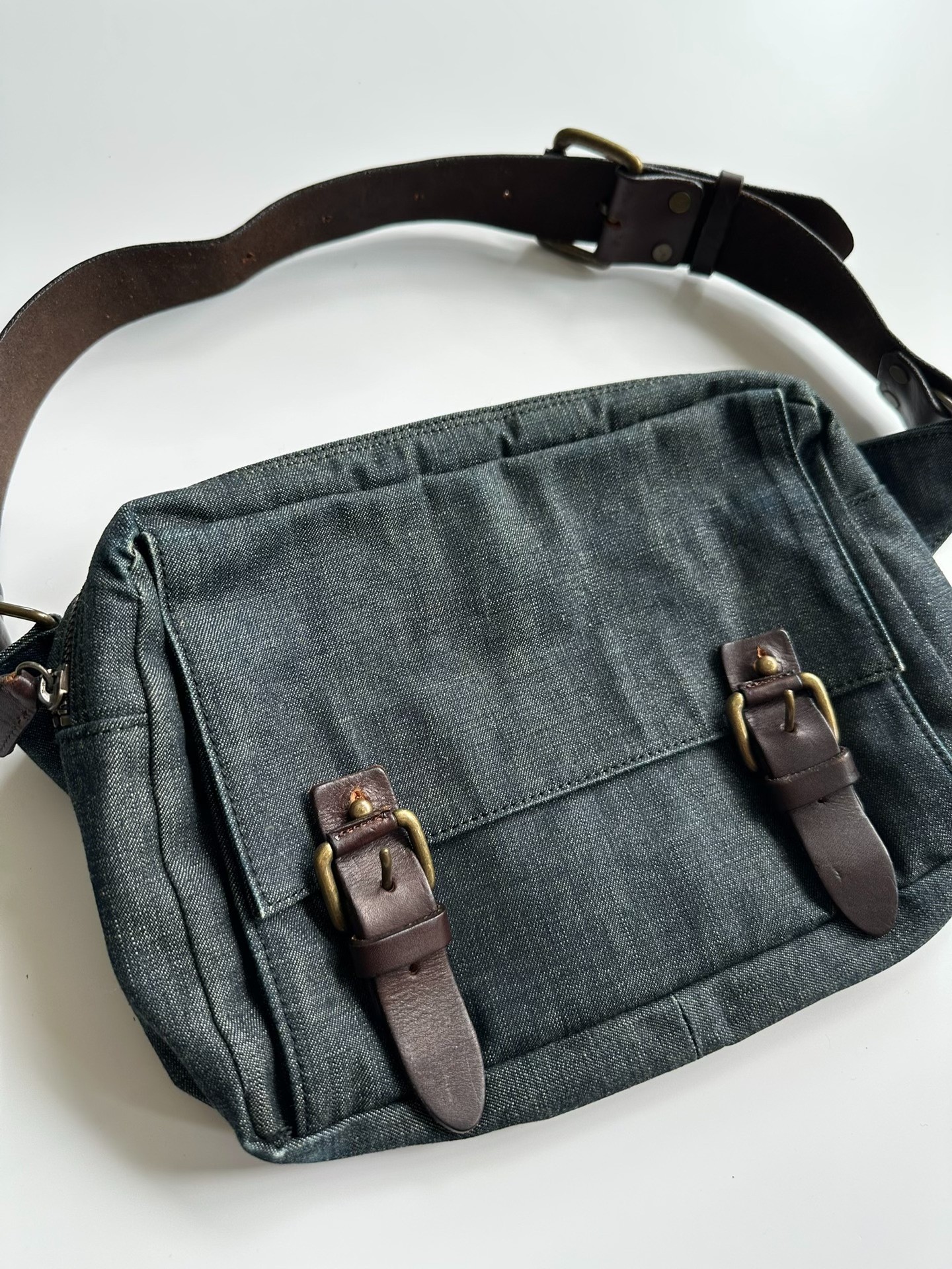 Dries Van Noten Denim Waist Bag — front