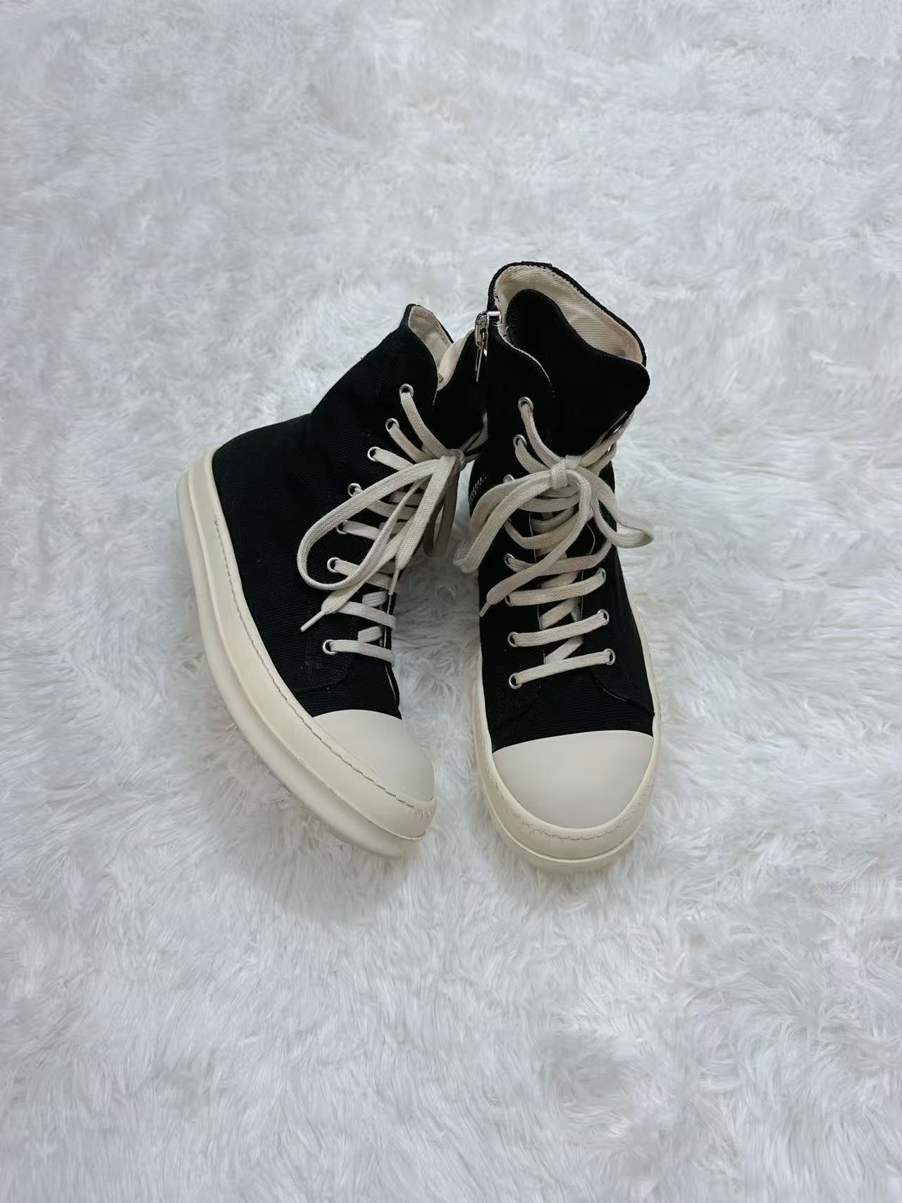 Rick Owens DRKSHDW High-Top Canvas Shoes — back