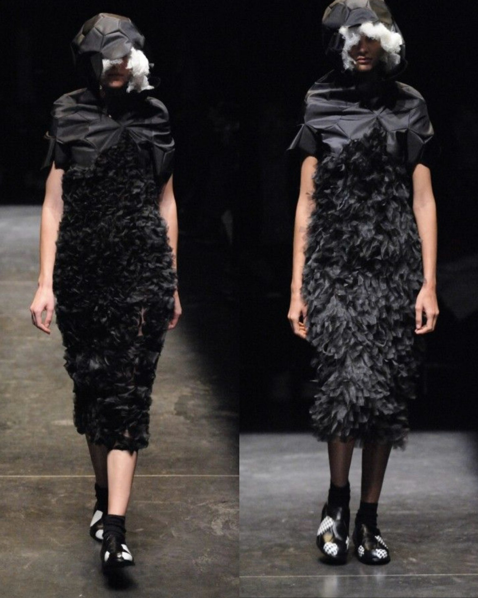Comme des Garcons 2008 Runway Velvet Collar Dress — front