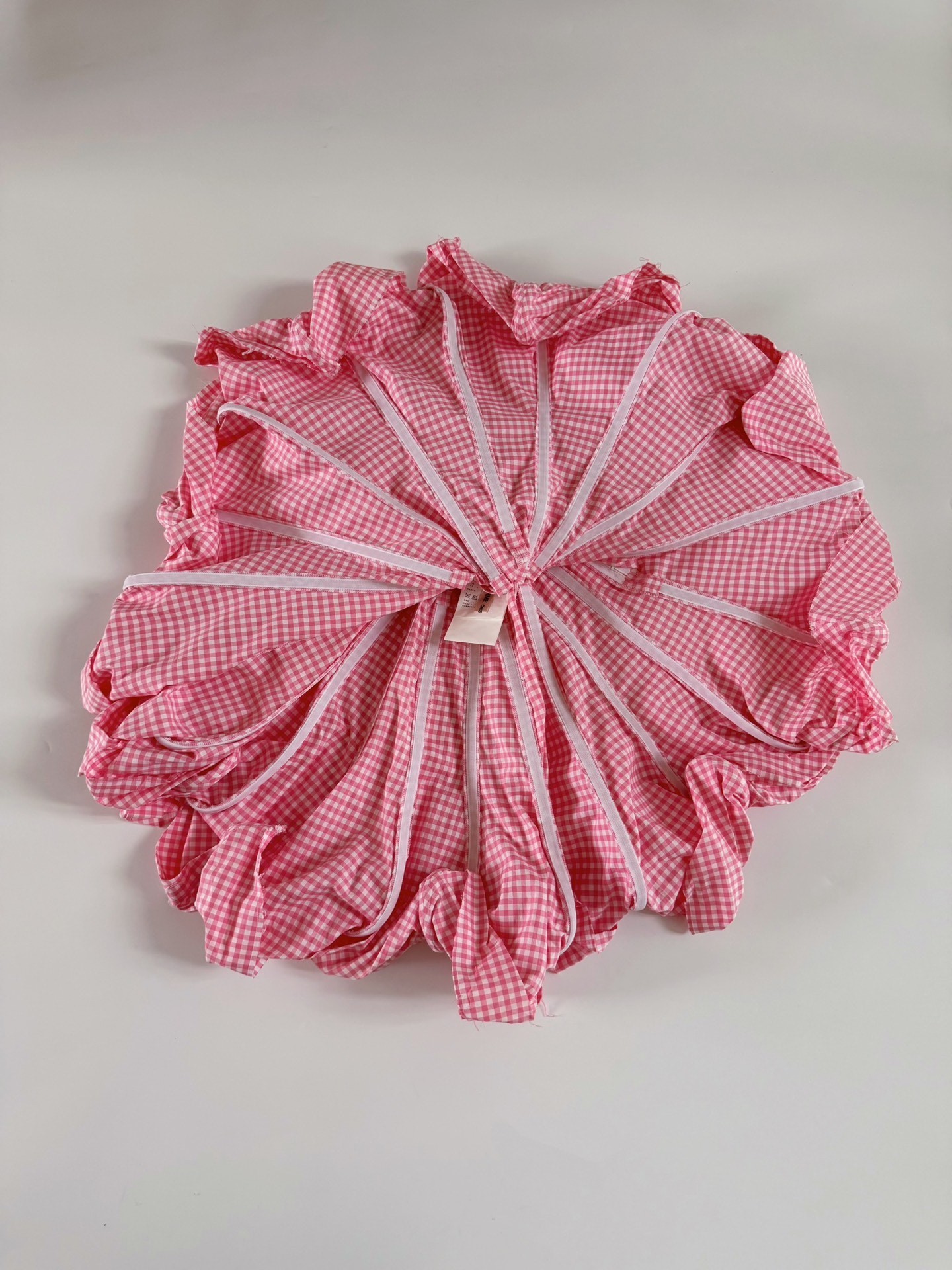 Comme des Garcons Pink Gingham Mini Skirt — label