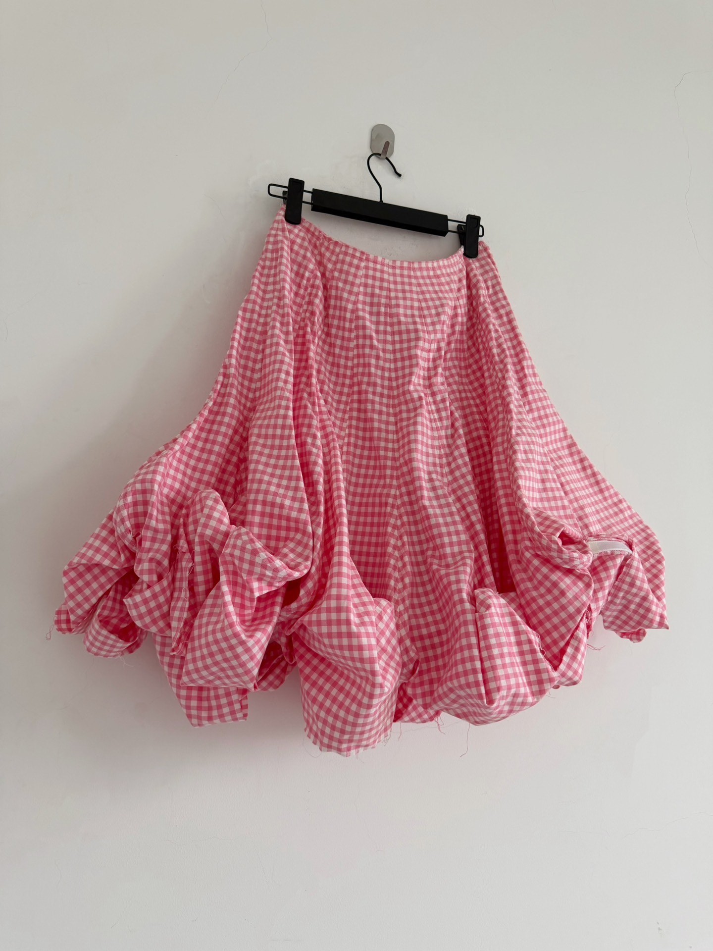 Comme des Garcons Pink Gingham Mini Skirt — detail