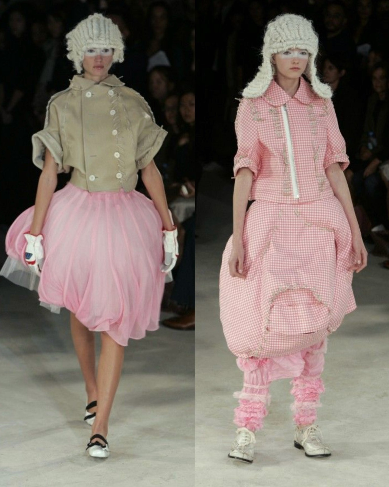 Comme des Garcons Pink Gingham Mini Skirt — front