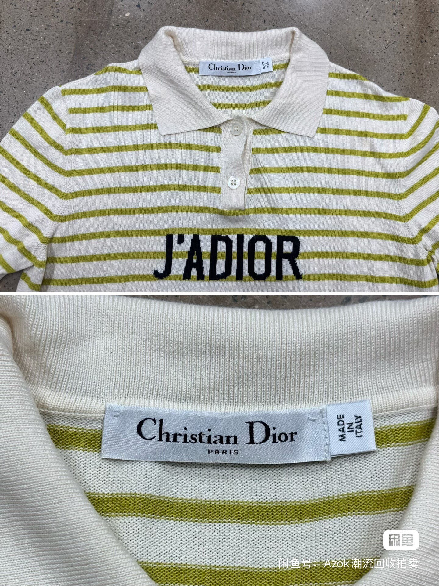 Dior Striped Knit Polo Shirt — back