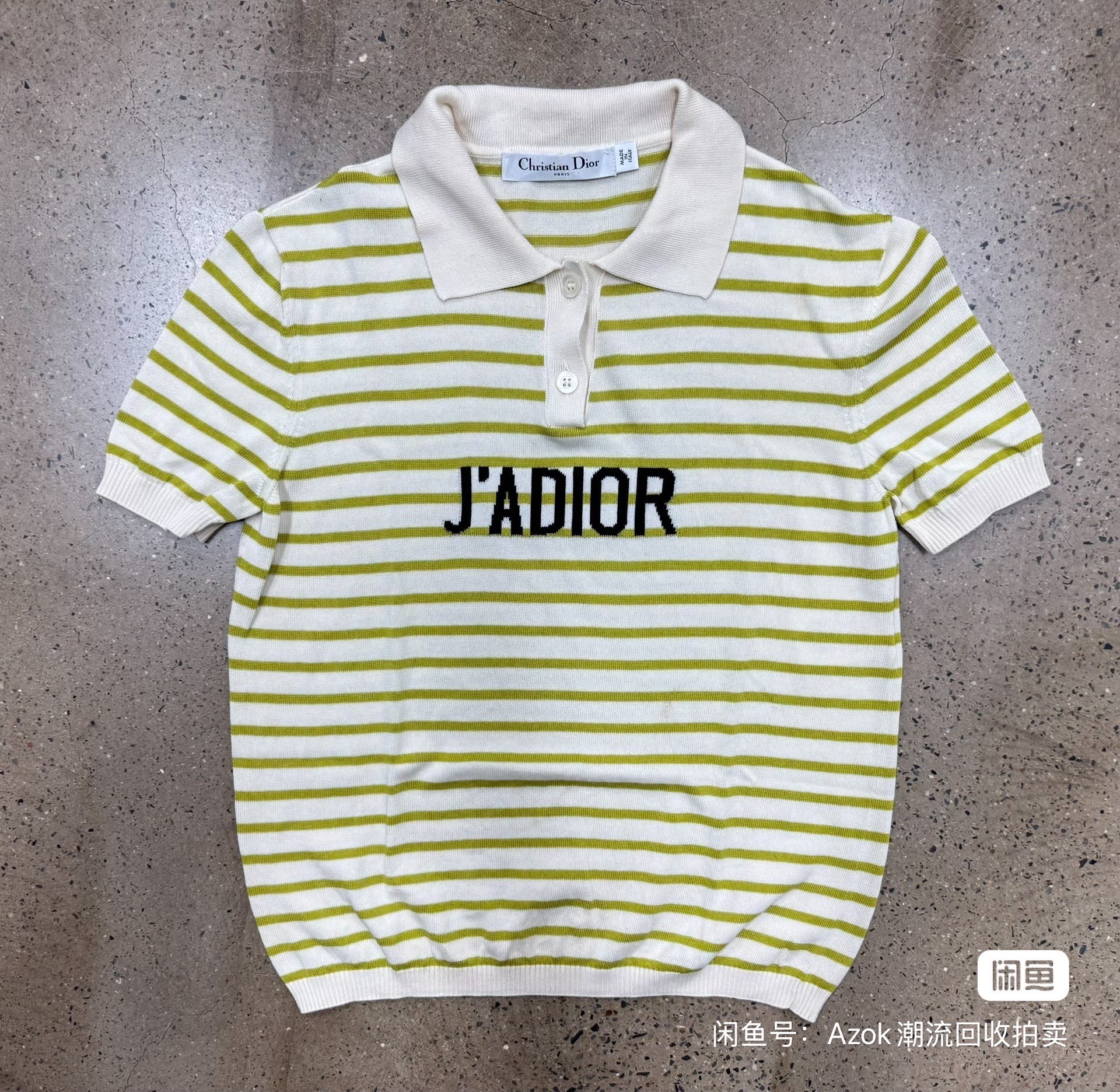 Dior Striped Knit Polo Shirt