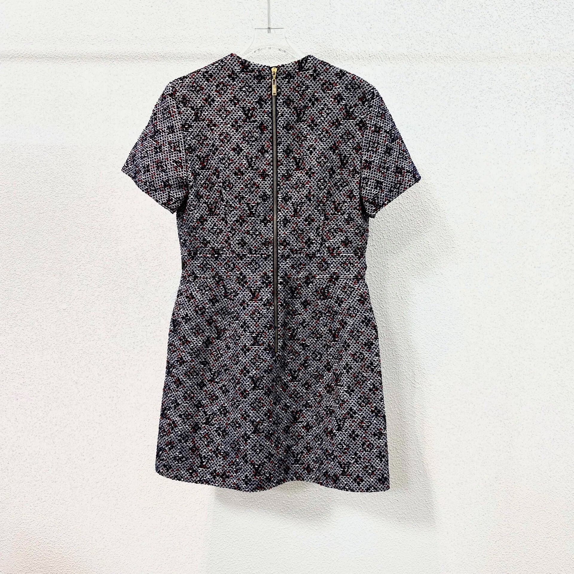 LV Monogram Tweed Short-Sleeve Dress — back