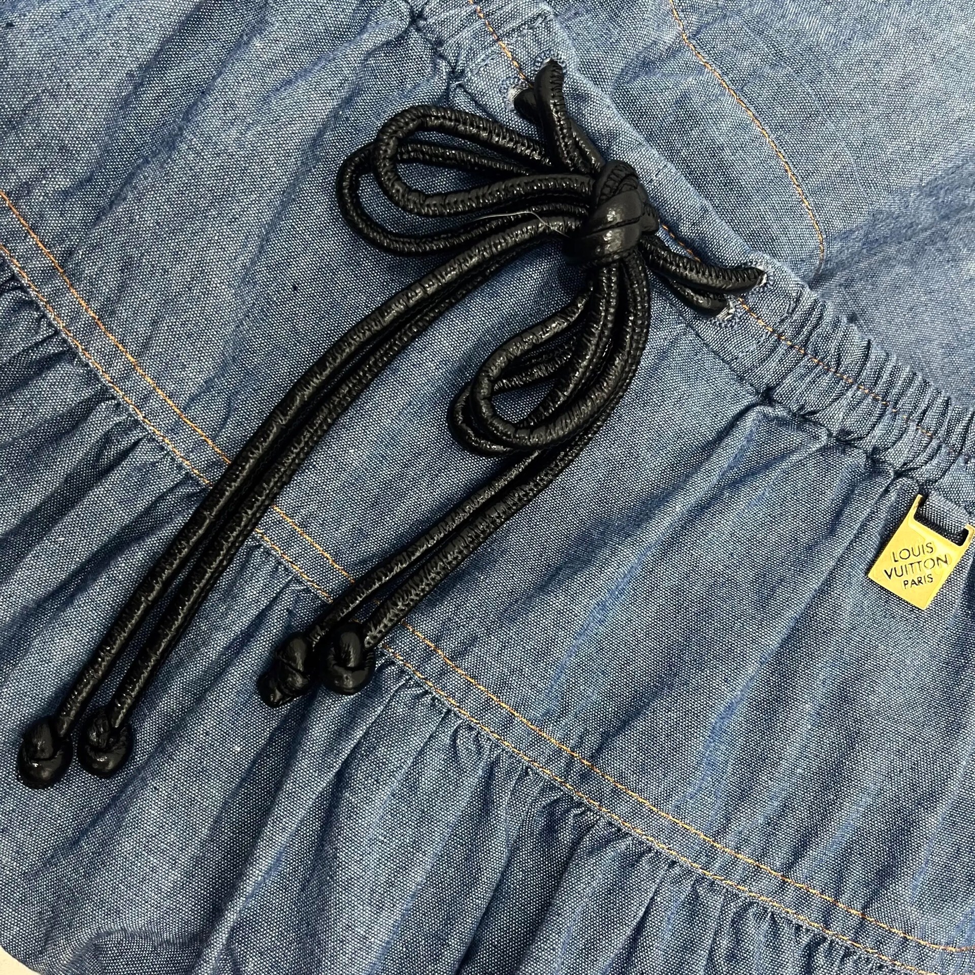 Louis Vuitton Denim Tiered Skirt — back