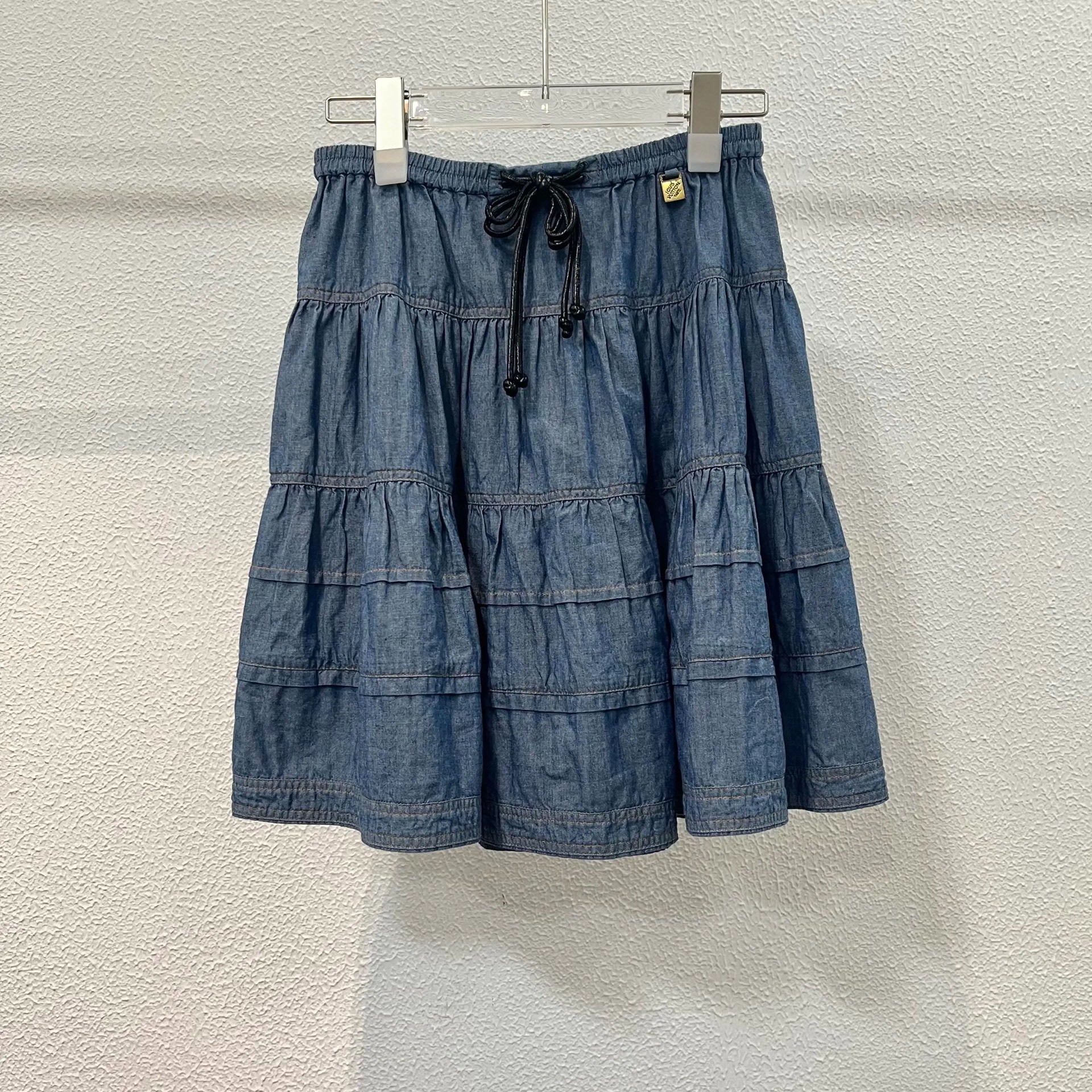 Louis Vuitton Denim Tiered Skirt