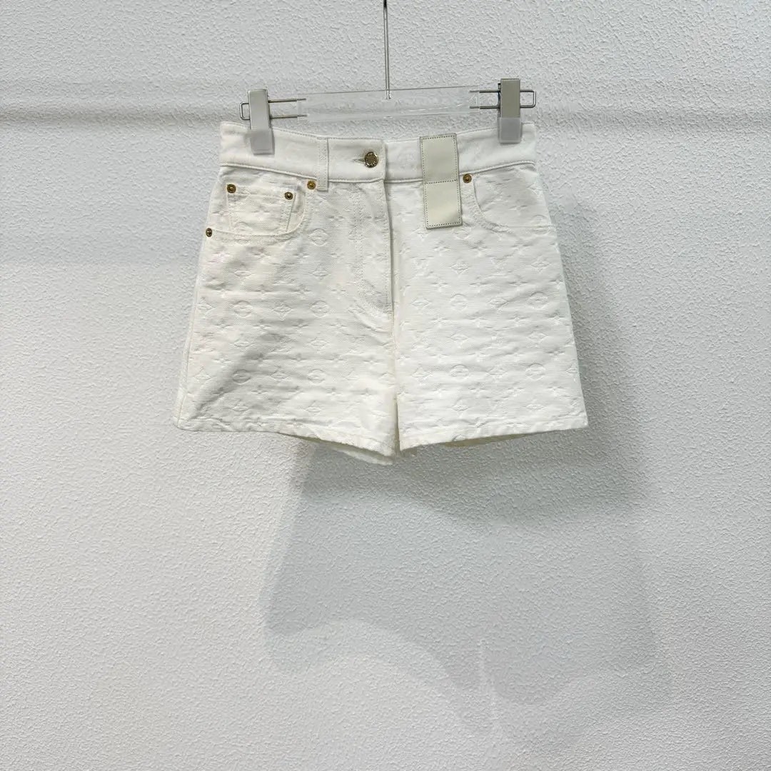 Louis Vuitton White Monogram Denim Shorts