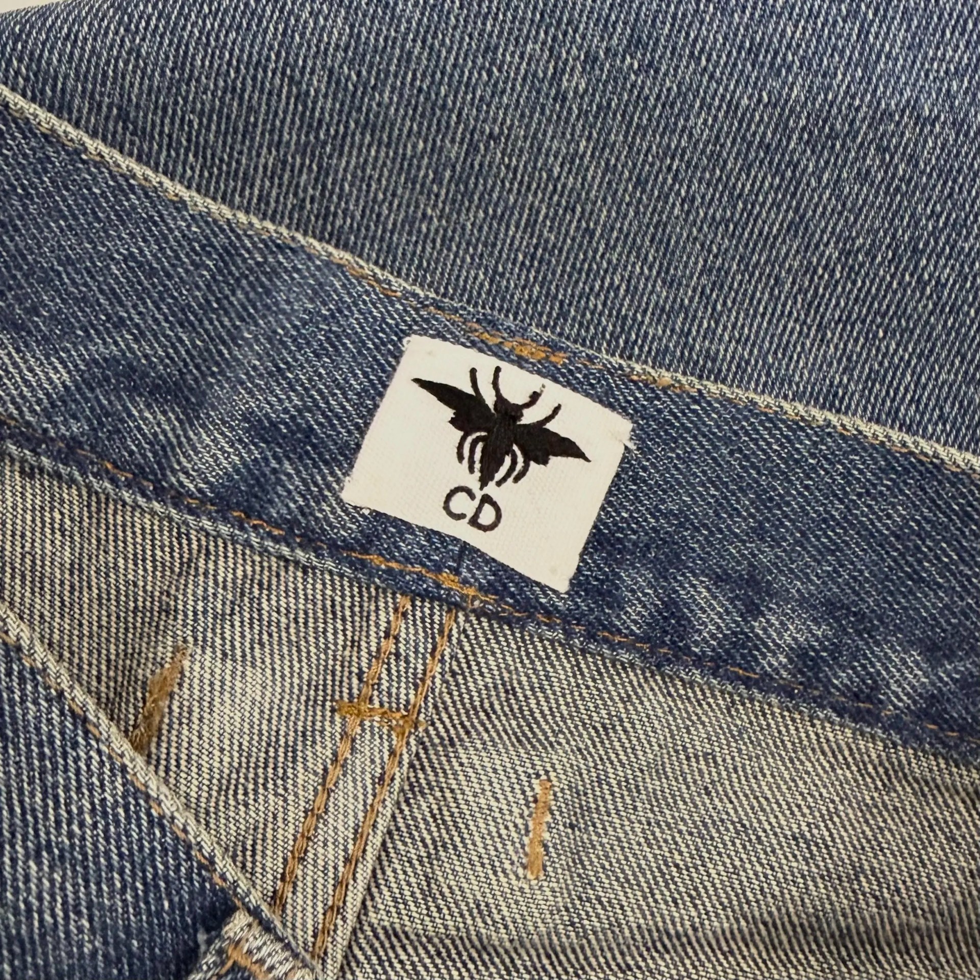 Dior High-Waisted Straight Jeans — label