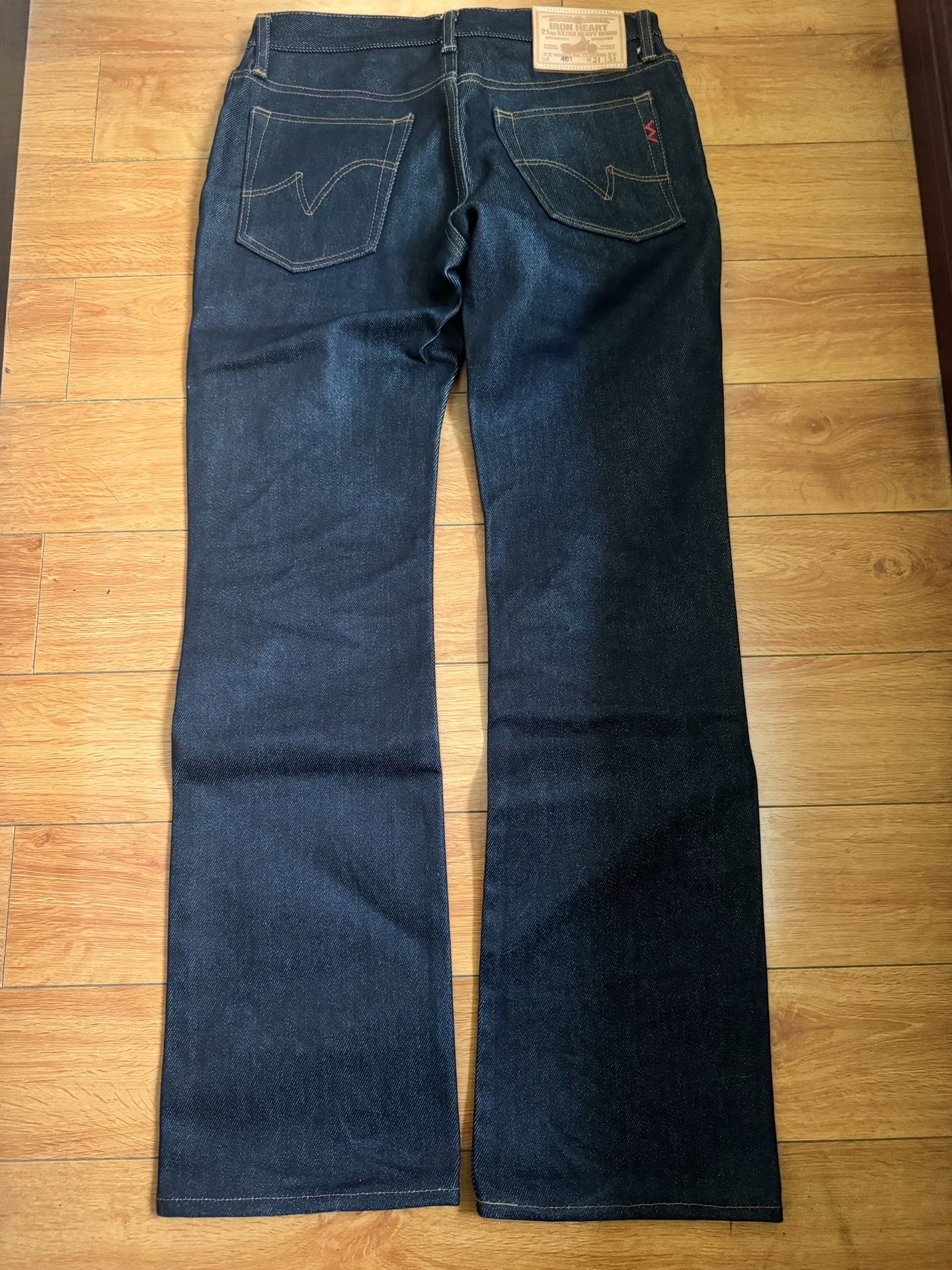 Iron Heart 461 Slim Flare Jeans 21oz — detail