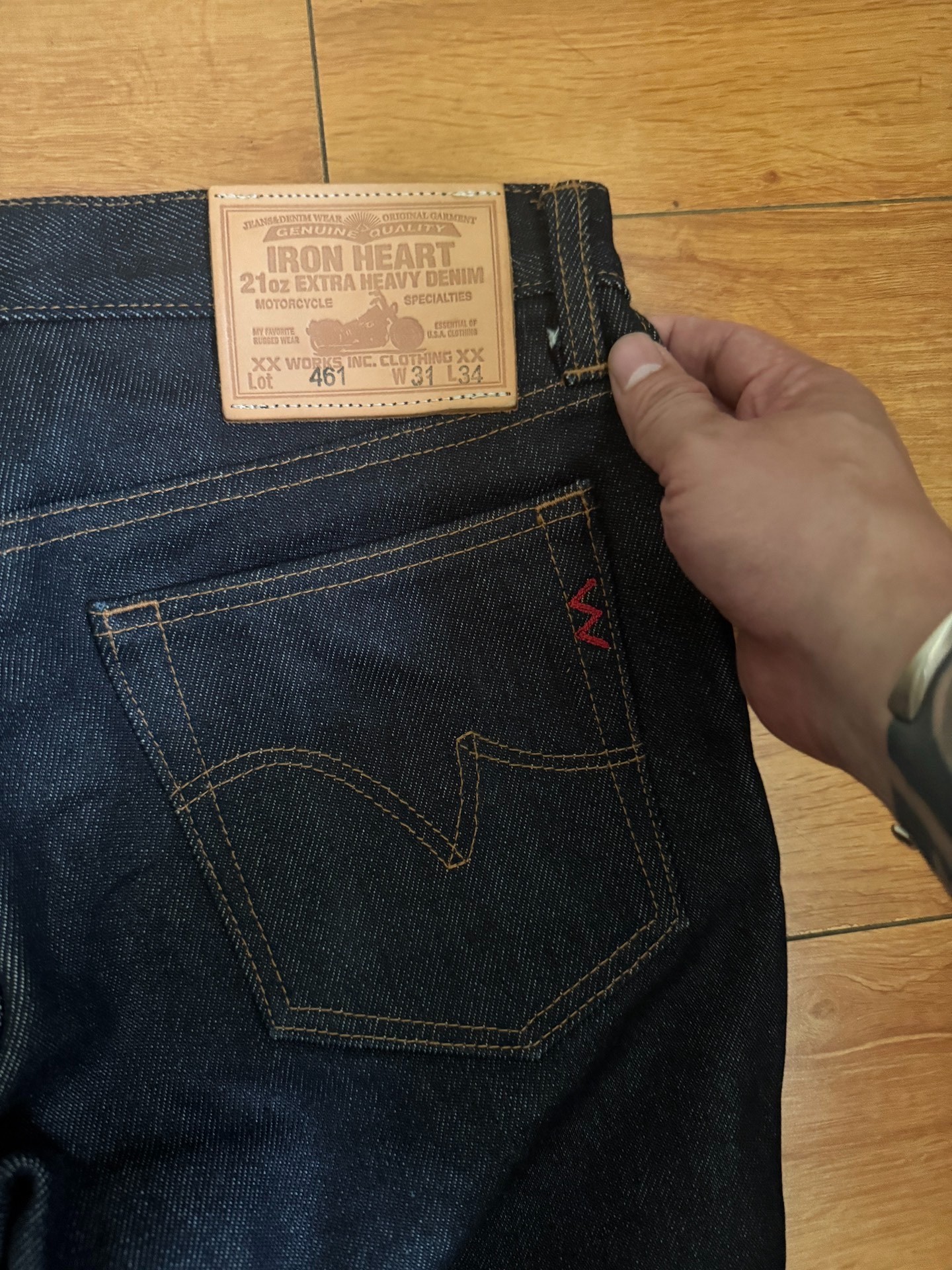Iron Heart 461 Slim Flare Jeans 21oz — back