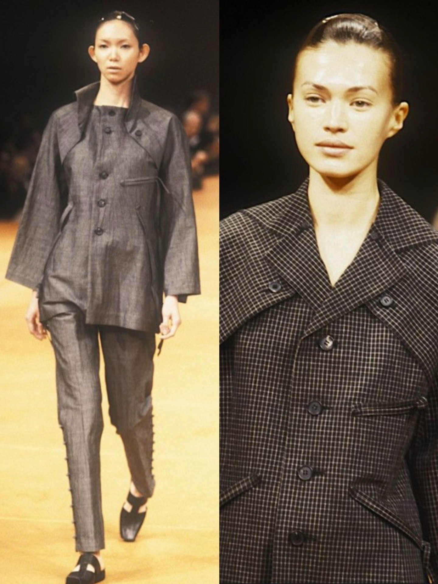Issey Miyake 1997 Deconstructed Plaid Jacket — detail
