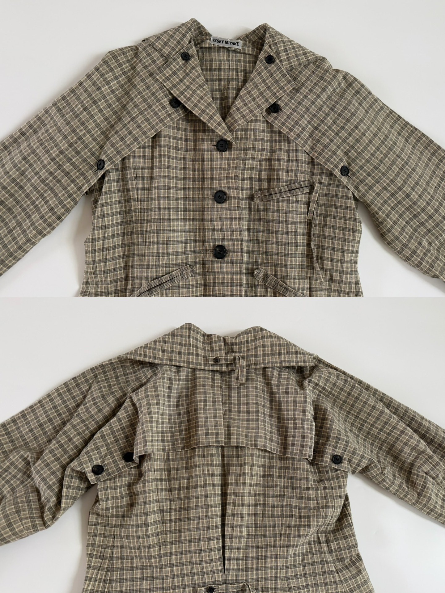 Issey Miyake 1997 Deconstructed Plaid Jacket — back