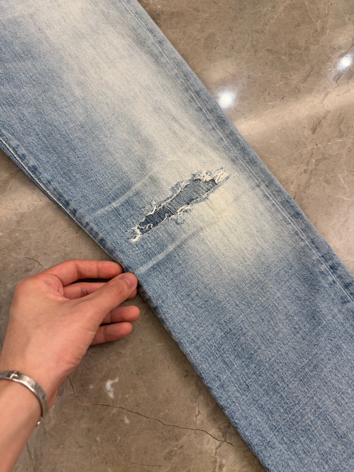 Saint Laurent SLP D02 Boro Blue Jeans — front