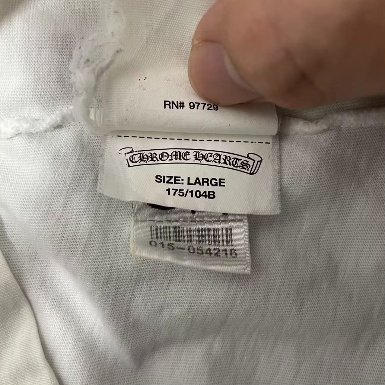 Chrome Hearts White Short Sleeve T-Shirt — label