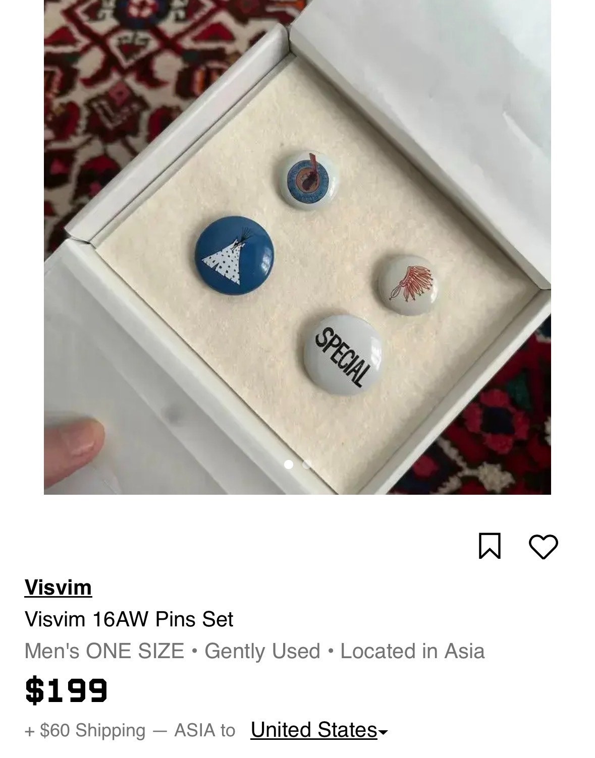 Visvim Native American Themed Pins — front