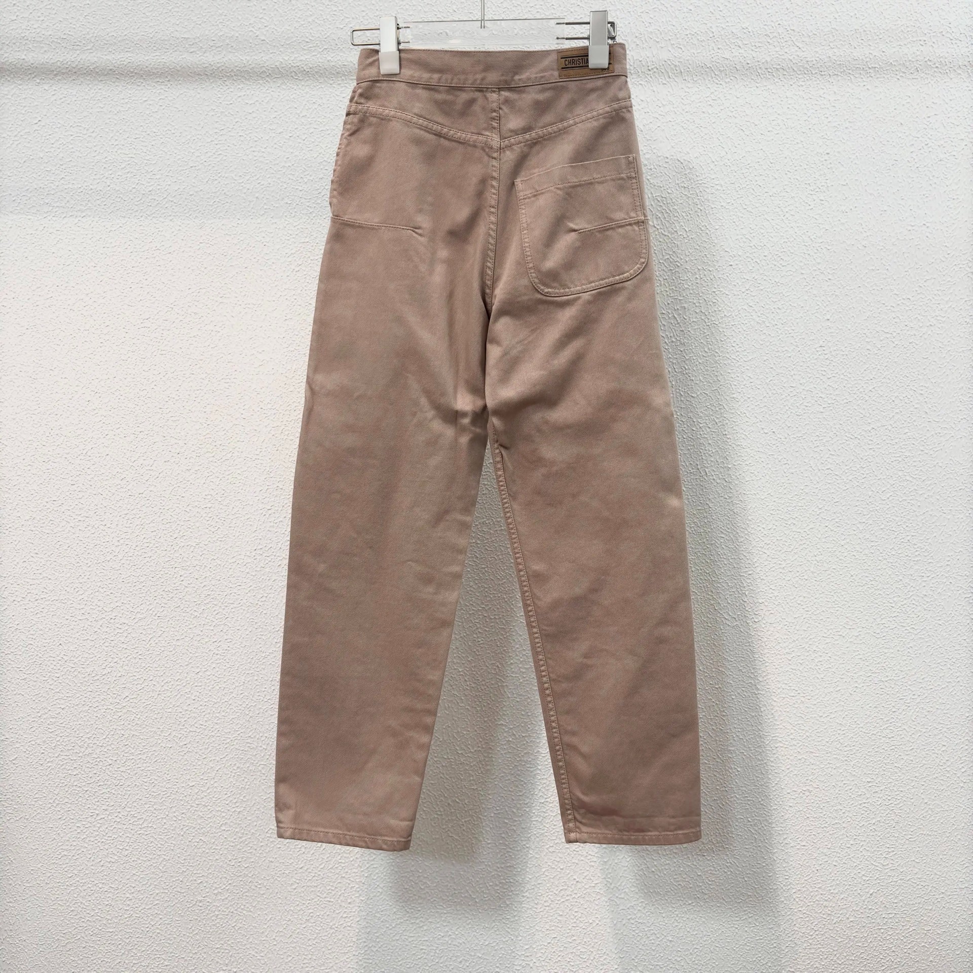Dior Light Khaki Casual Nine-point Pants — back