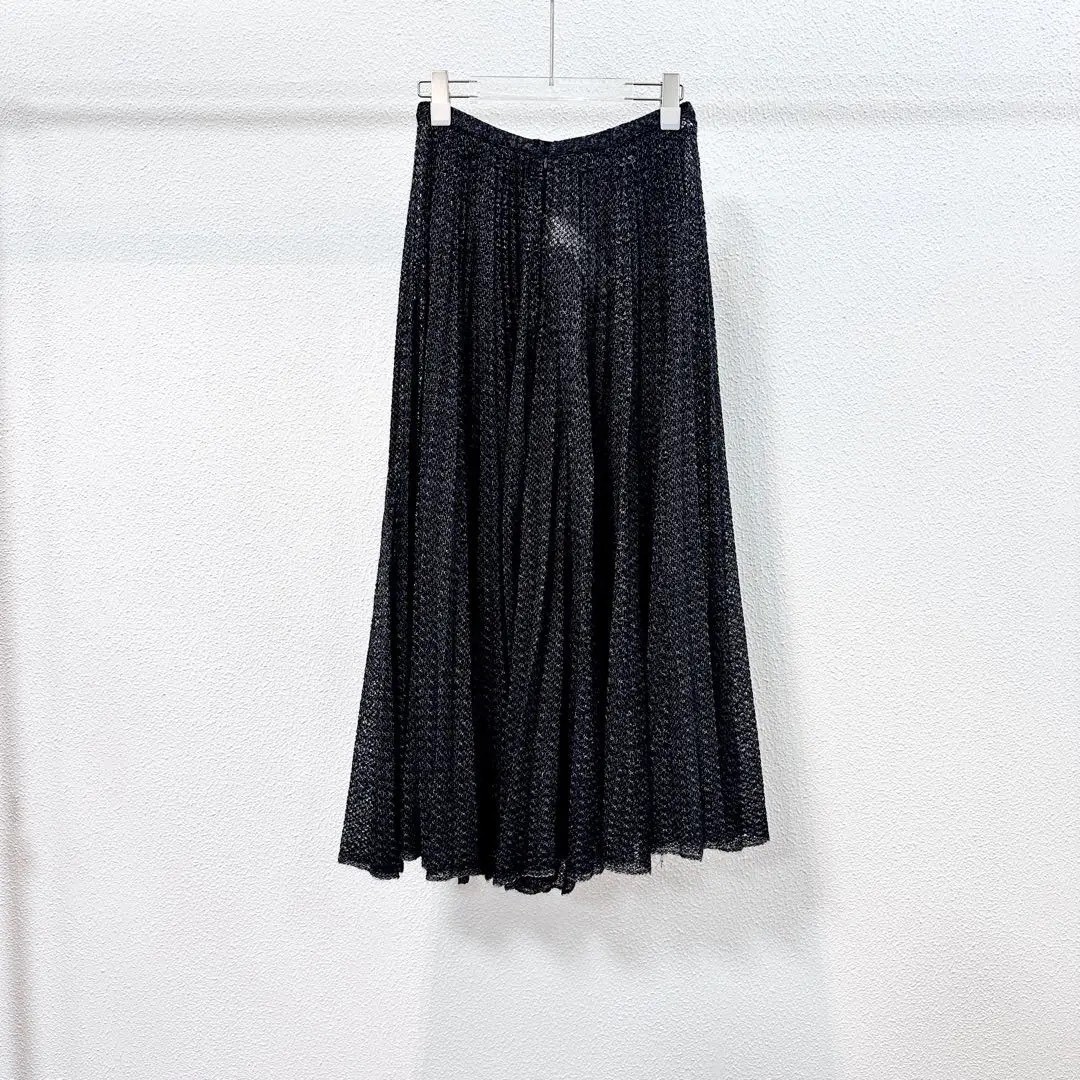 Dior Black Asymmetric Midi Wool Skirt — detail