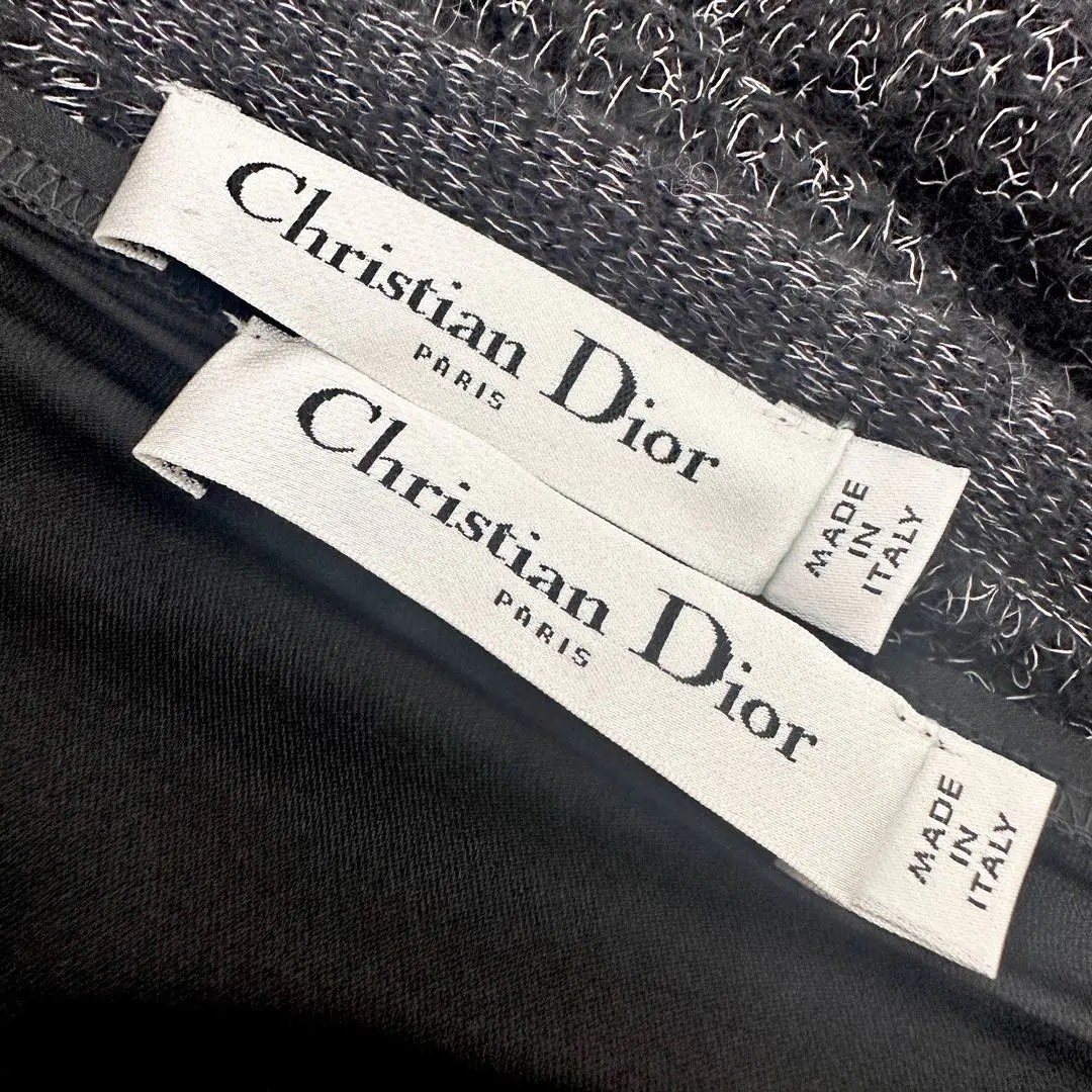 Dior Black Asymmetric Midi Wool Skirt — back