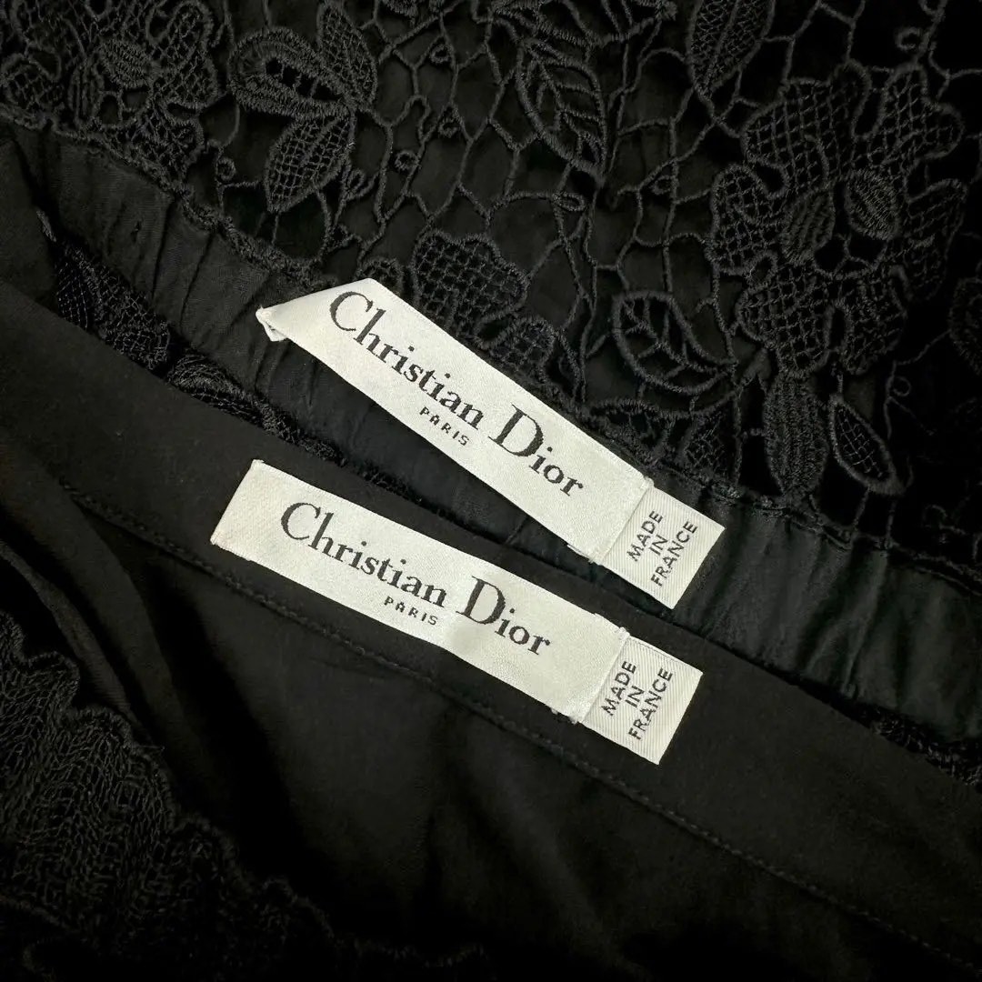 Dior Lace Embroidered Midi Skirt — label